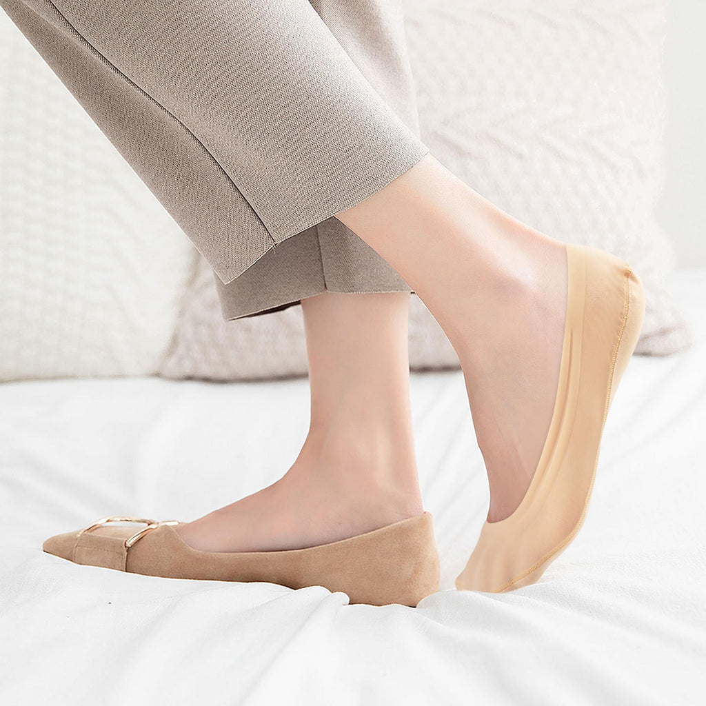 No Show Socks Women Nylon Low Non-Slip Thin Liner Socks for Flats