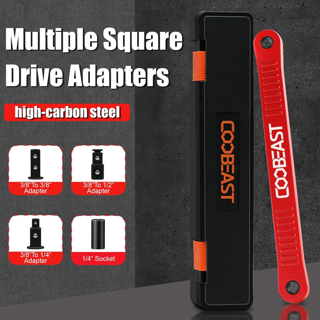 3/8" Offset Extension Wrench Impact Ready Socket Wrench Extender Tool（Red）
