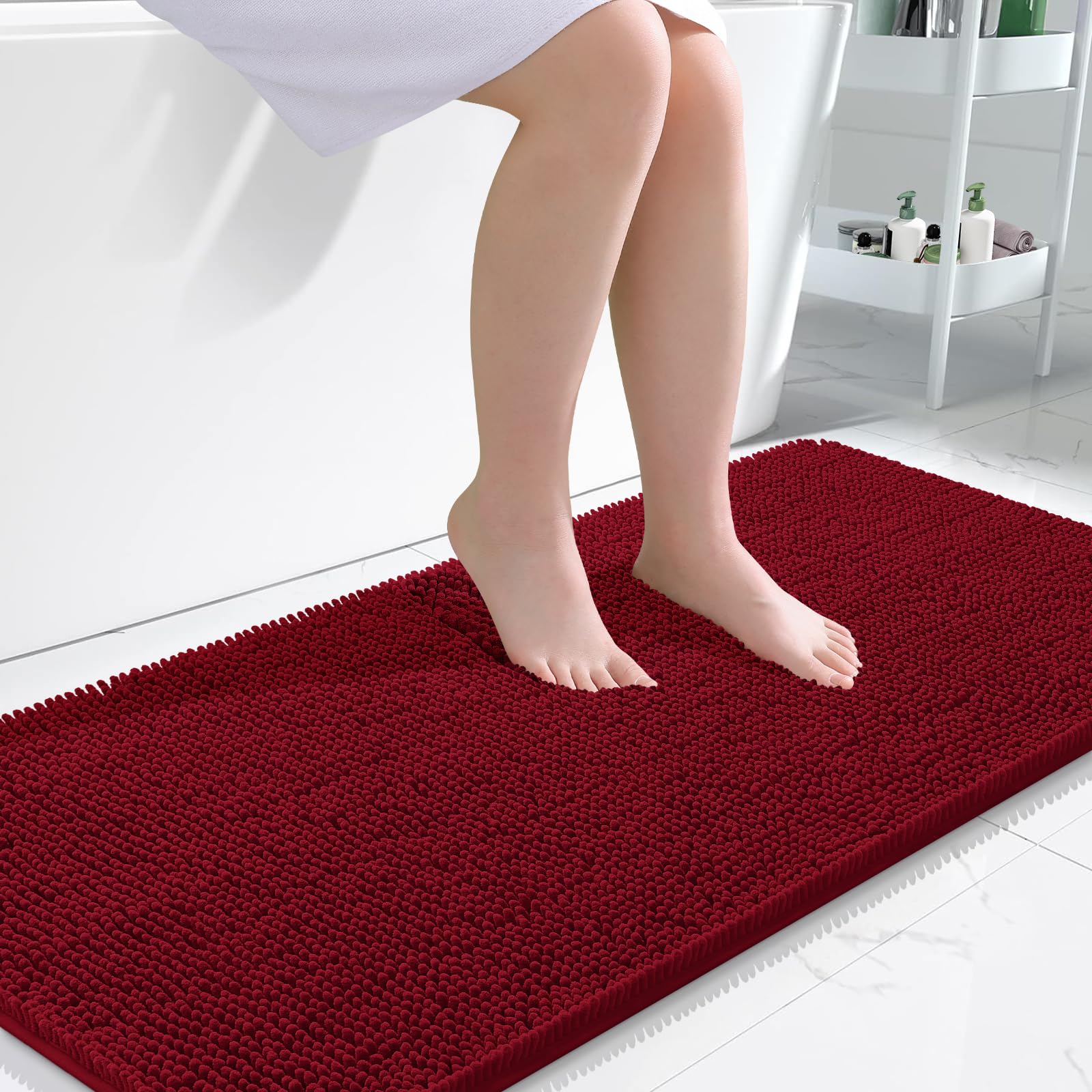OLANLY Bathroom Rugs 30x20, Extra Soft Absorbent Chenille Bath Rugs