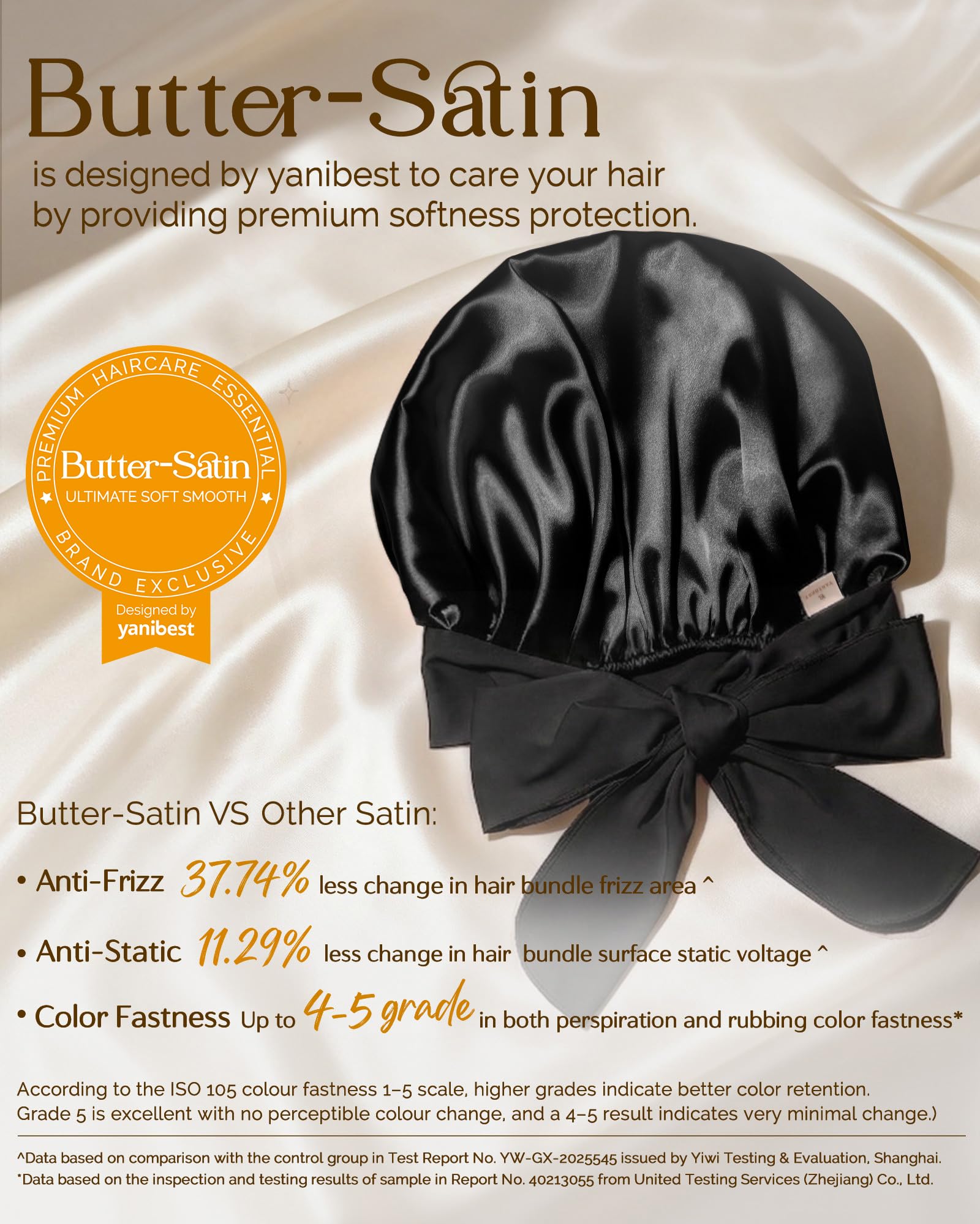 YANIBEST Adjustable Silk Bonnet for Sleeping Women Double Layer Satin Bonnet Reduce Friction Prevent Frizz Curly Hair