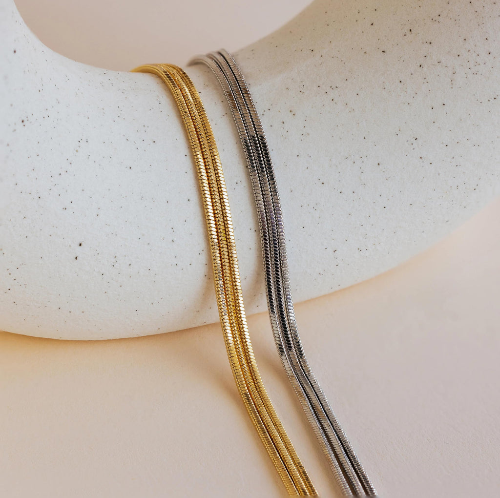 Gold Bracelets for Women, 14K Gold Plated Stackable Bracelet Stack Set Adjustable Charm Paperclip Chain Snake Link Layered Waterproof Jewelry Sets Gifts