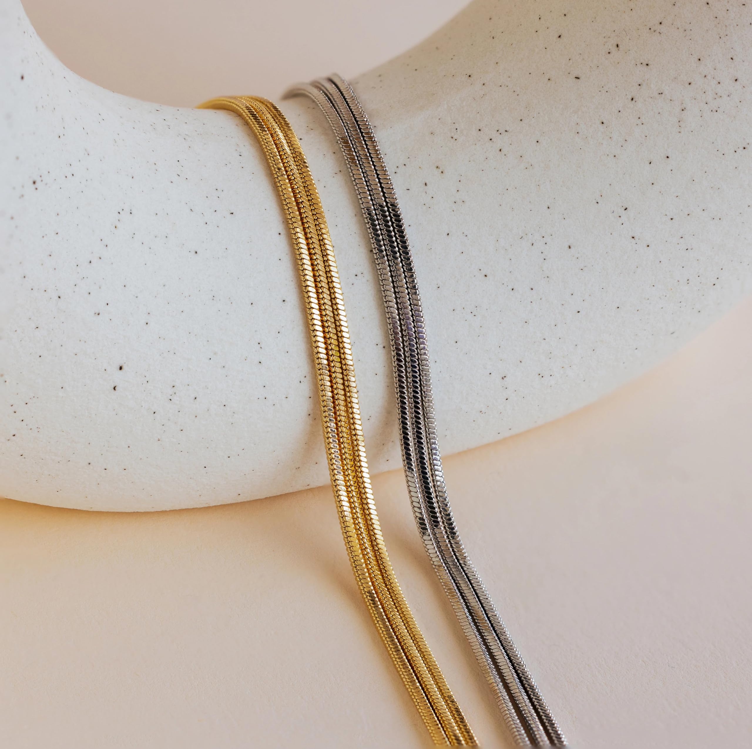 Gold Bracelets for Women, 14K Gold Plated Stackable Bracelet Stack Set Adjustable Charm Paperclip Chain Snake Link Layered Waterproof Jewelry Sets Gifts