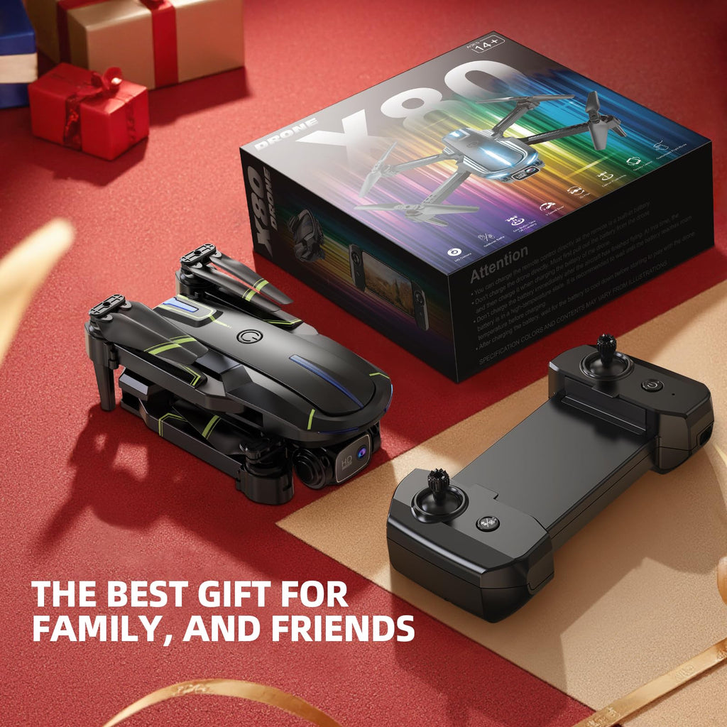 Drone with Camera for Adults Beginners Kids, Fun 1080P Foldable Mini Drone for Exciting Indoor Outdoor Play, RC Quadcopter with 2 Batteries, One Key Start, Easy to Fly, Altitude Hold, 3D Flips