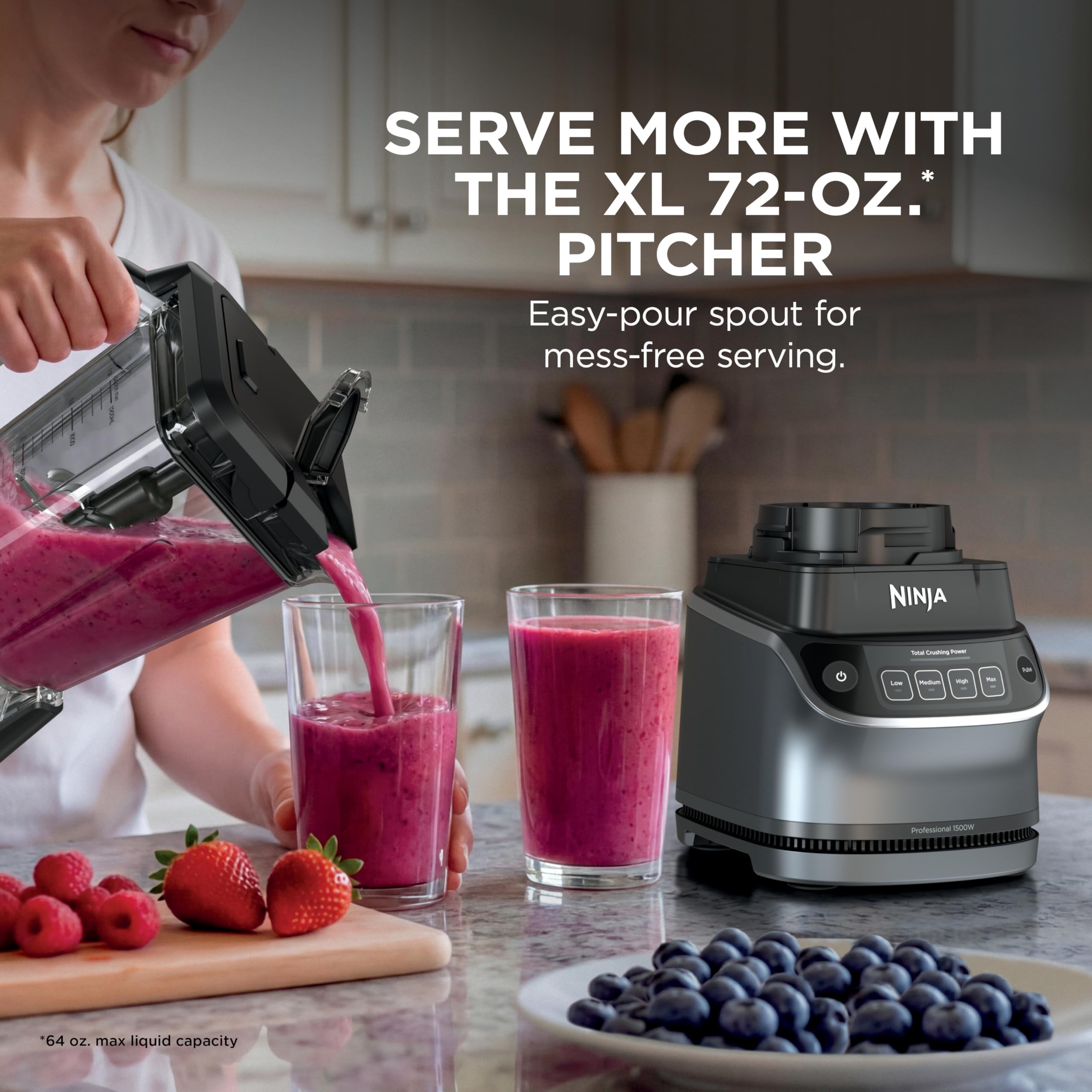 Ninja Mega Kitchen System, 1500W, 72oz Pitcher, 8-Cup, Black, BL770