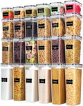 Vtopmart Airtight Food Storage Containers with Lids, 24 pcs, Black