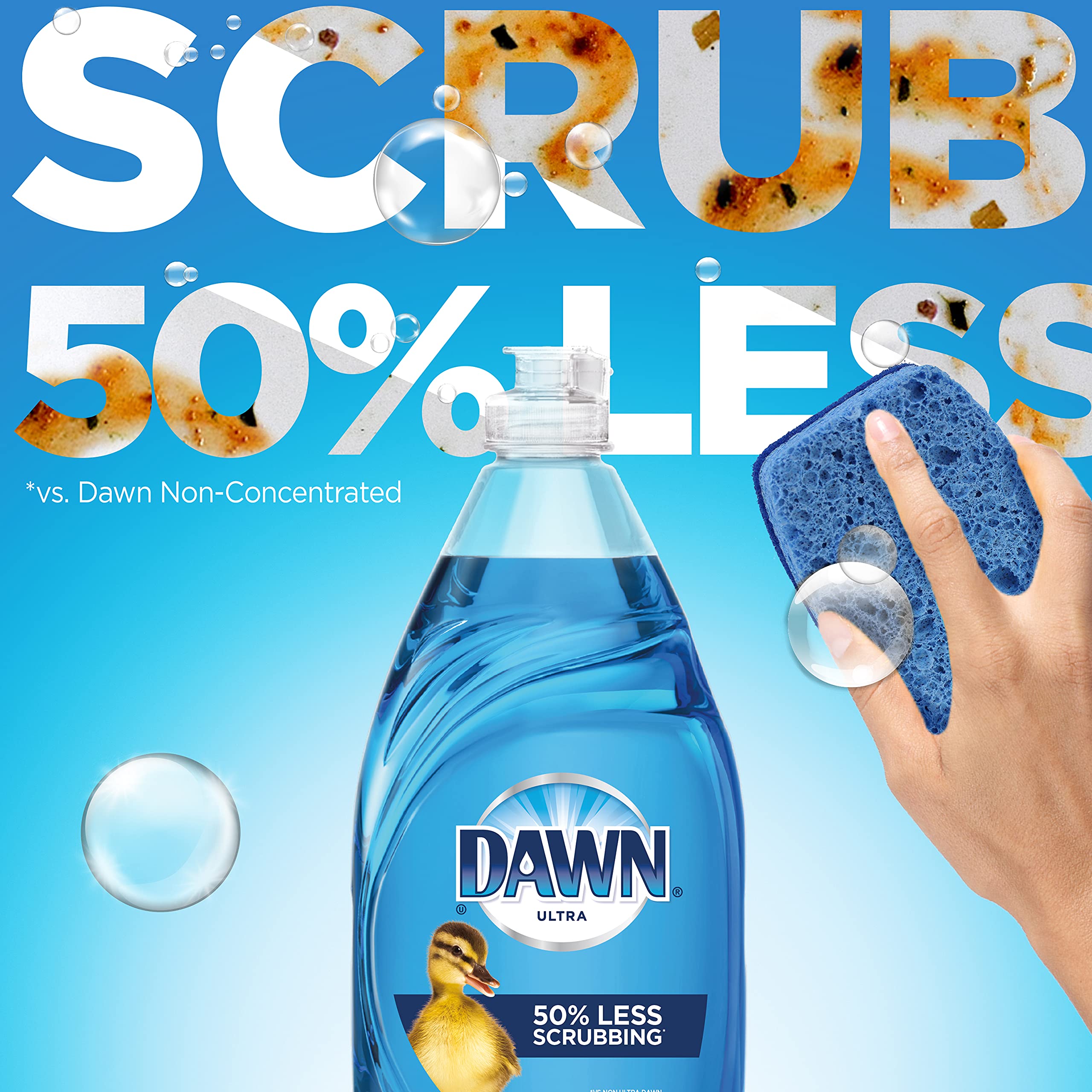 Dawn Ultra Dish Soap Refill Jug Large Size Original Blue Liquid Dishwashing Detergent, Powerful Dish Soap for Grease, 51.5oz (Pack of 2)