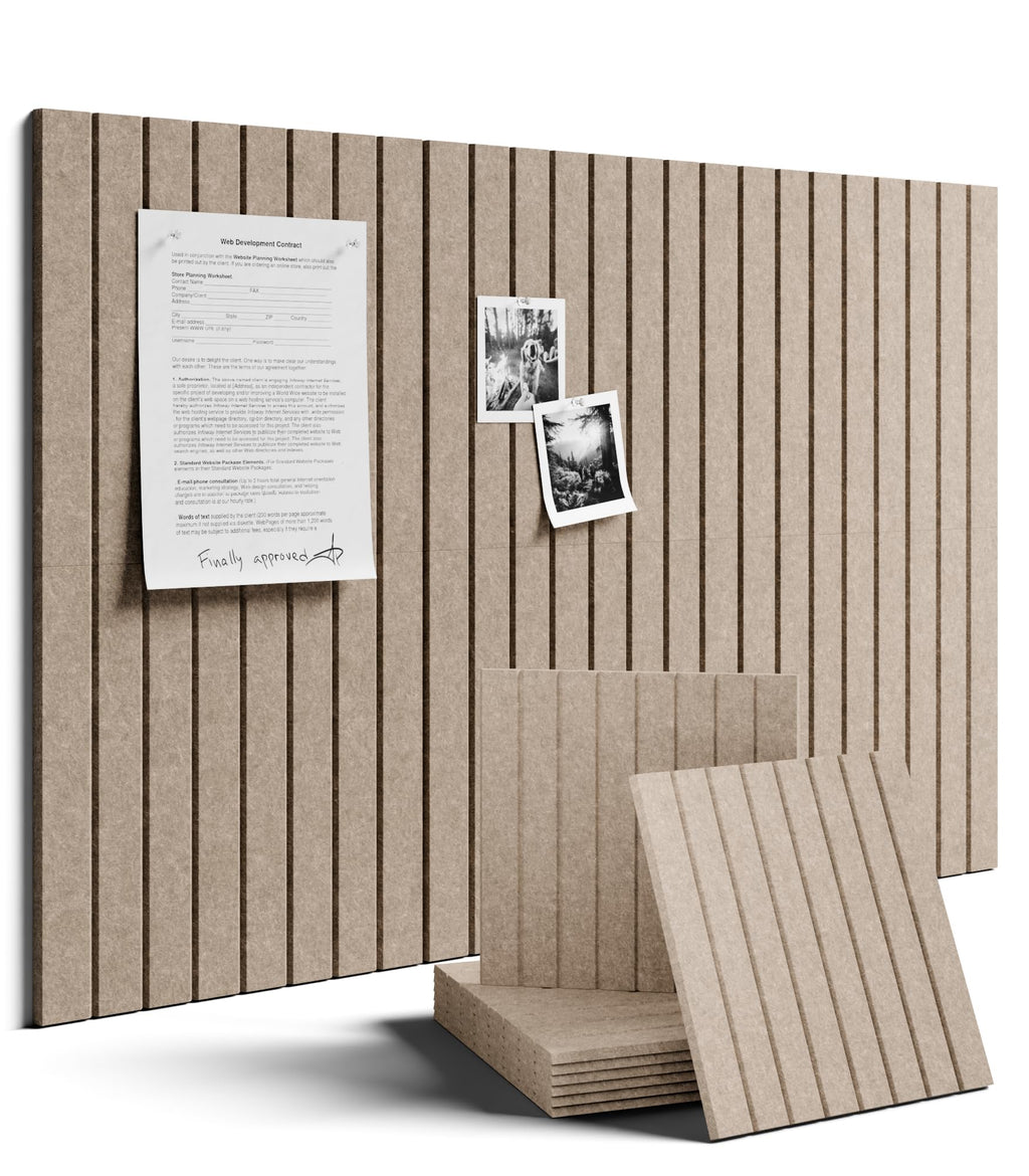 Fluxynara 48" x 36" Large Felt Bulletin Board, Oatmeal
