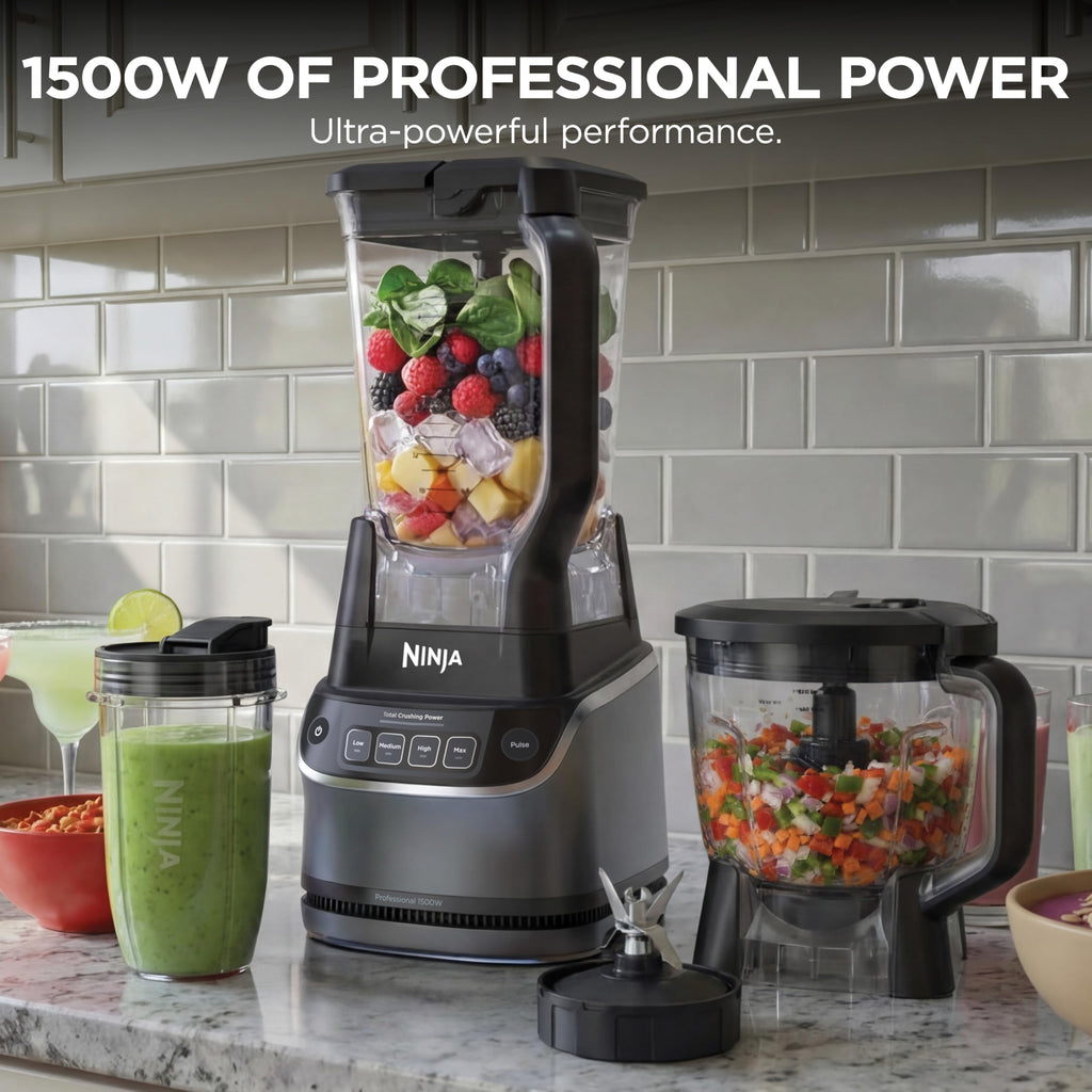 Ninja Mega Kitchen System, 1500W, 72oz Pitcher, 8-Cup, Black, BL770