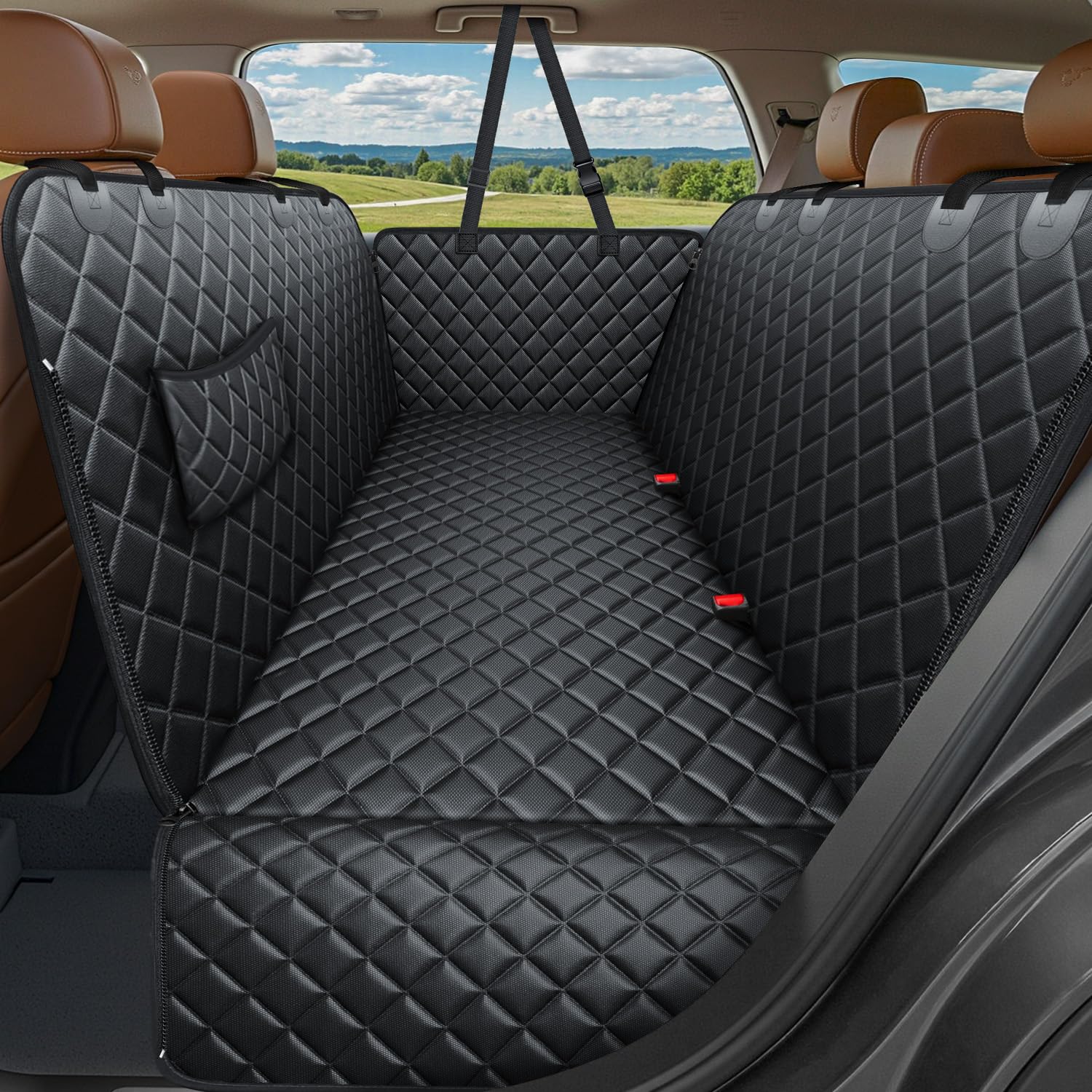 URPOWER Dog Car Seat Cover for Back Seat, Waterproof Hammock for Car & SUV