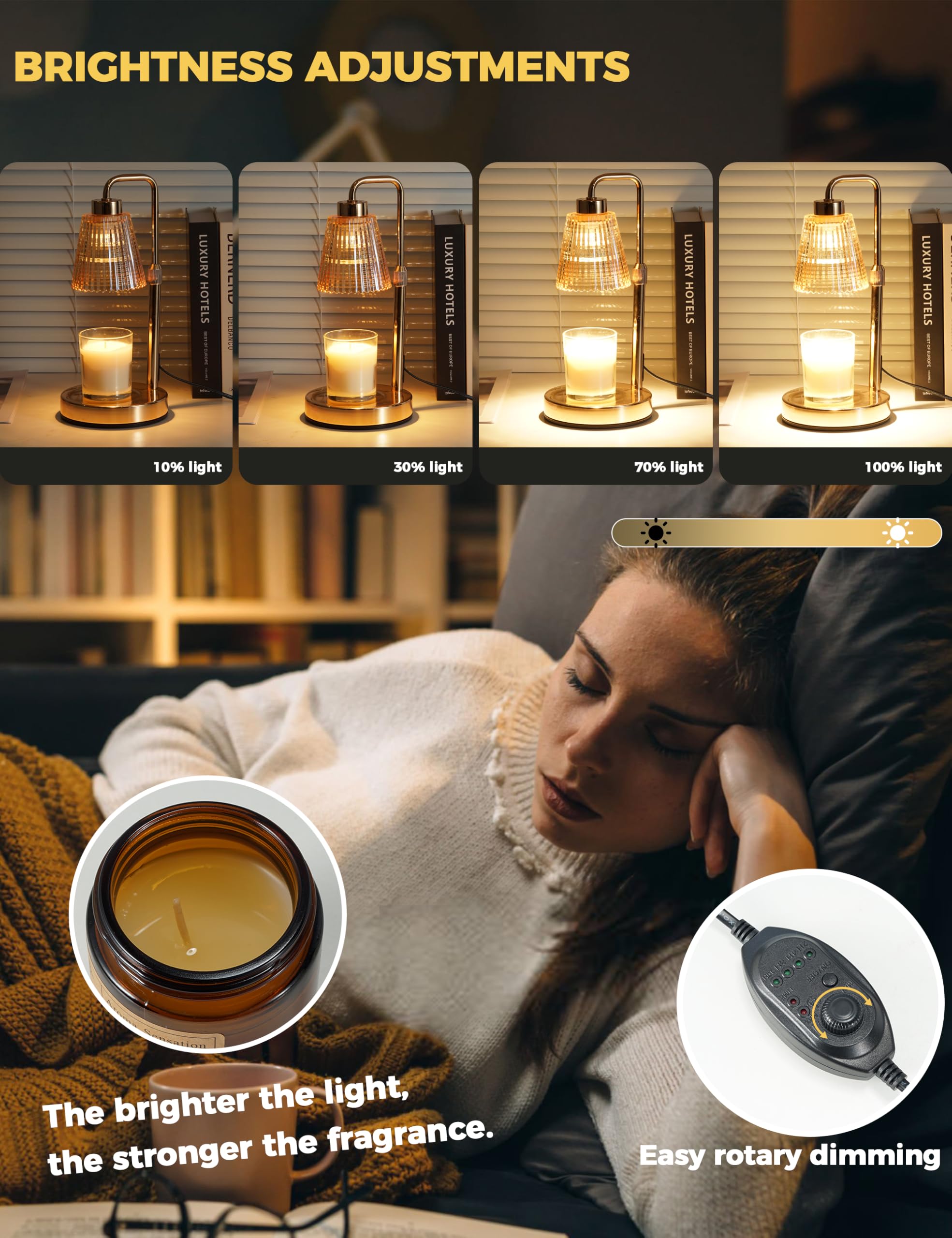 GODONLIF Candle Warmer Lamp with Timer, Birthday Gifts for Women Home Decor