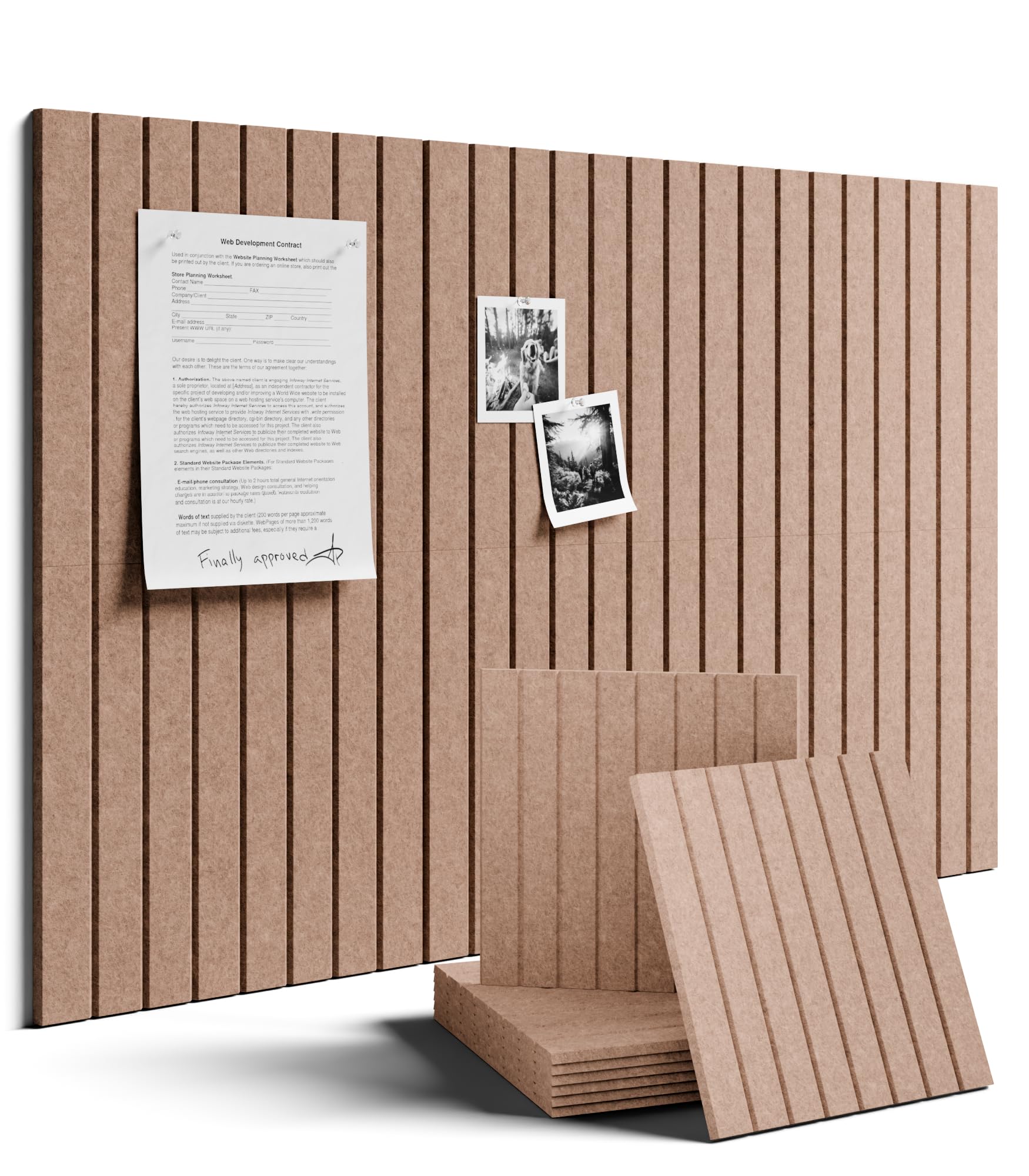 Fluxynara 48" x 36" Large Felt Bulletin Board, Oatmeal