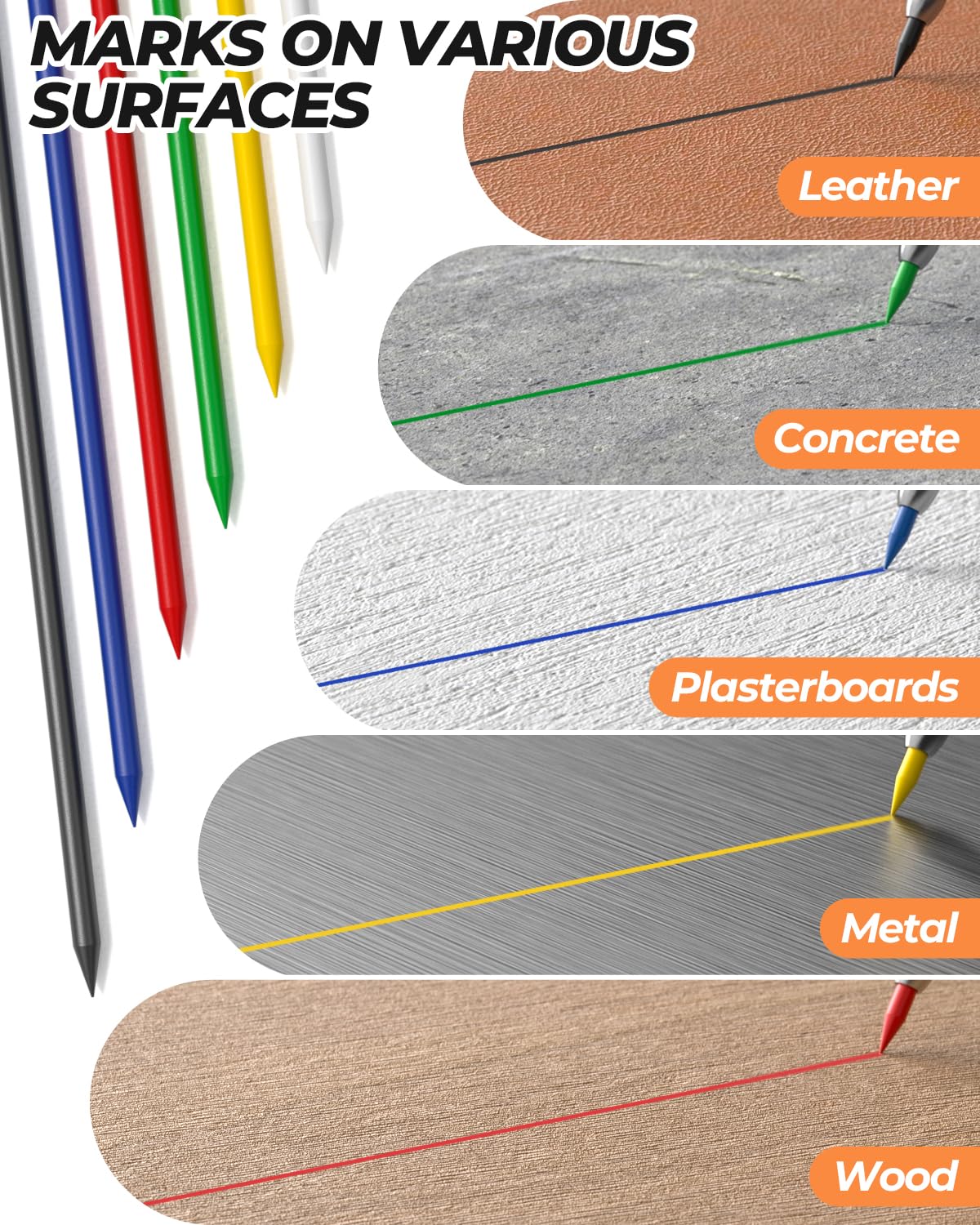 Nicpro Carpenter Pencils with Sharpener, Mechanical Pencil for Construction