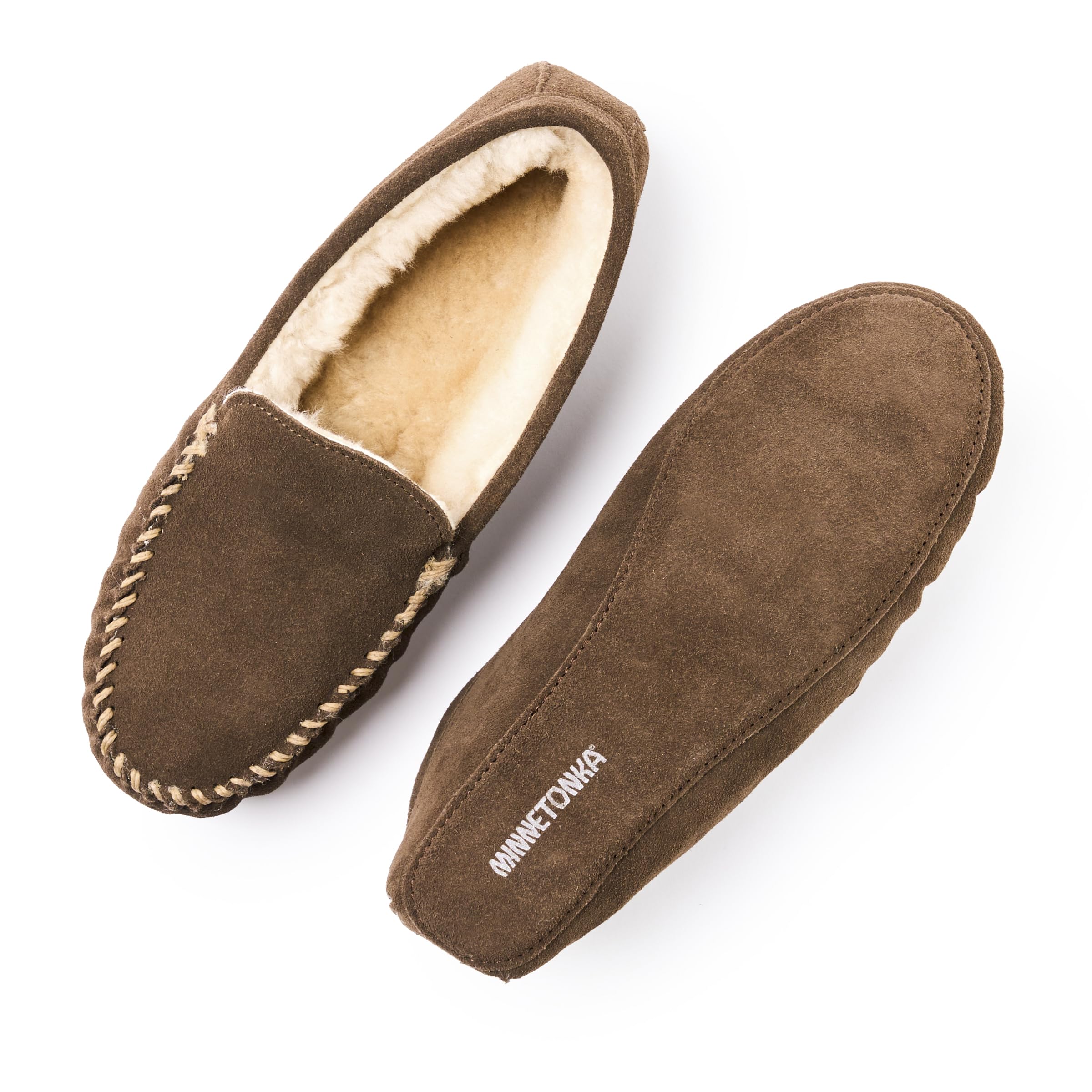 Minnetonka Men's Sheepskin Softsole Moccasin Slipper