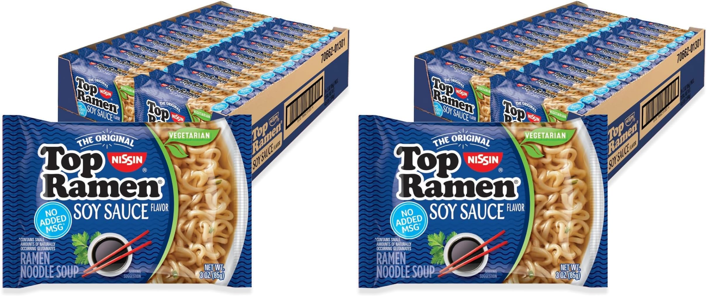 Nissin Top Ramen Noodle Soup, Chicken, 3 Ounce (Pack of 24)
