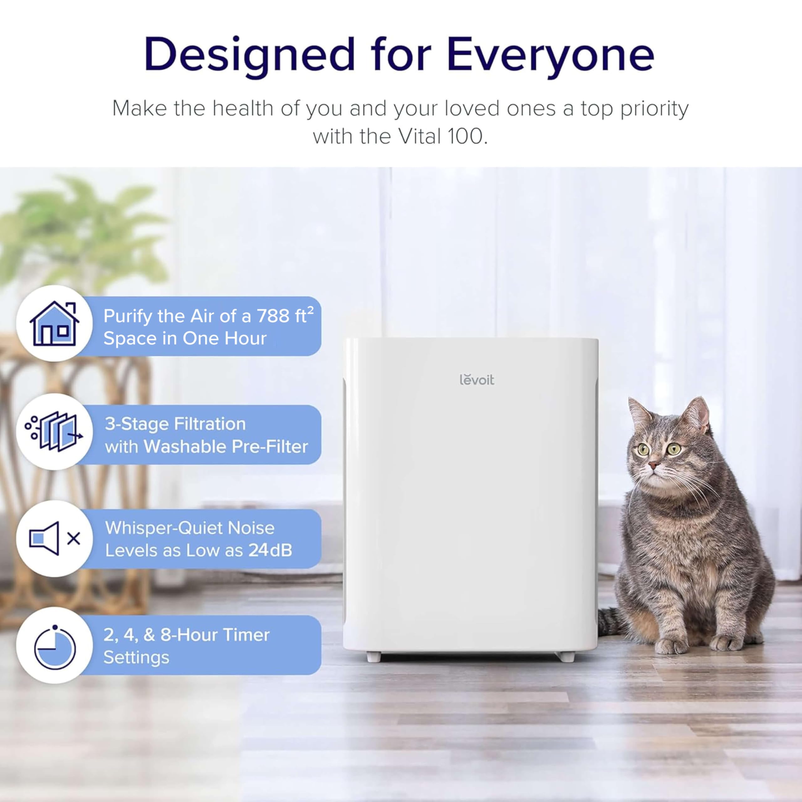 Levoit Air Purifiers for Bedroom Home Pets Dorm Room, Small Air Purifiers