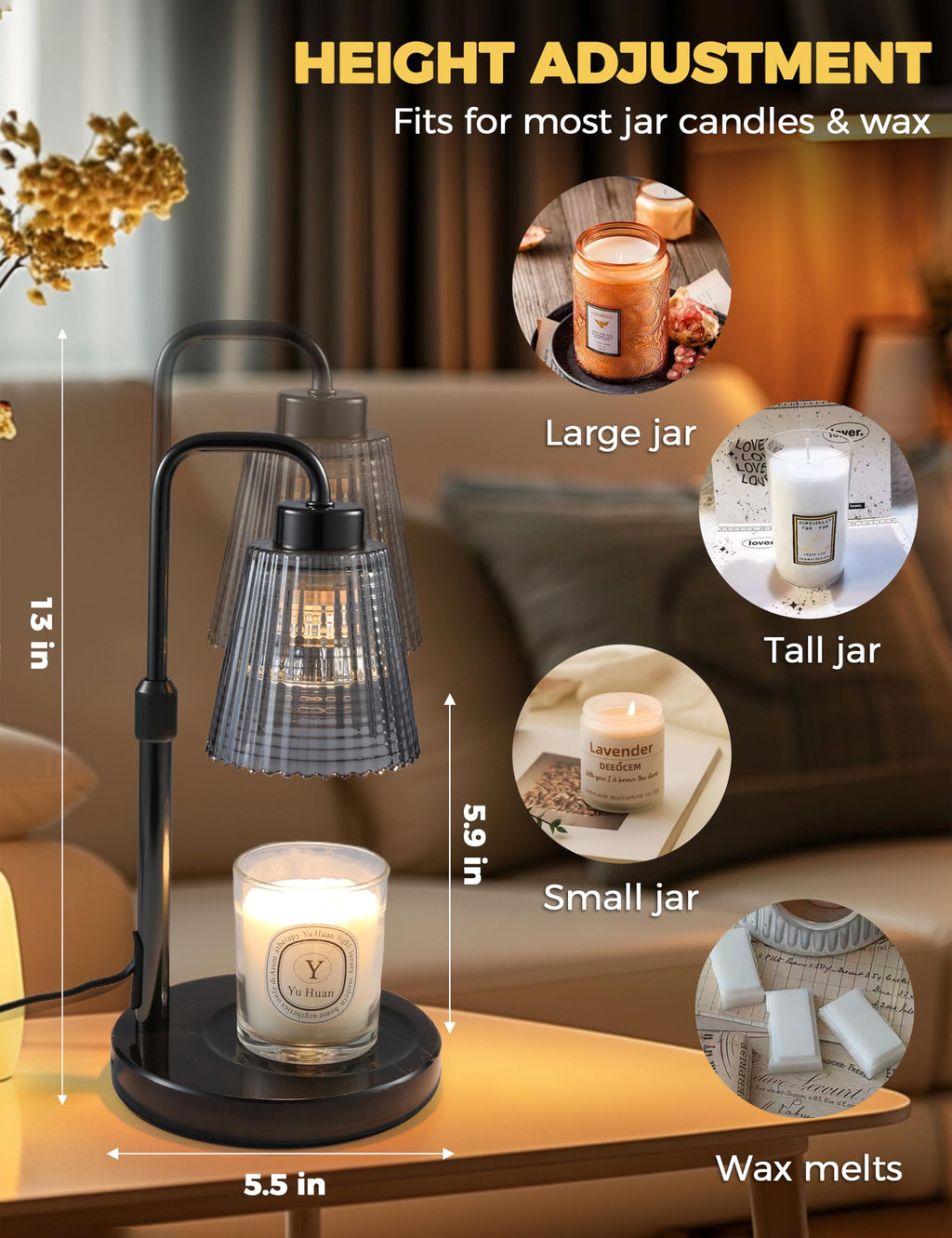 GODONLIF Candle Warmer Lamp with Timer, Birthday Gifts for Women Home Decor