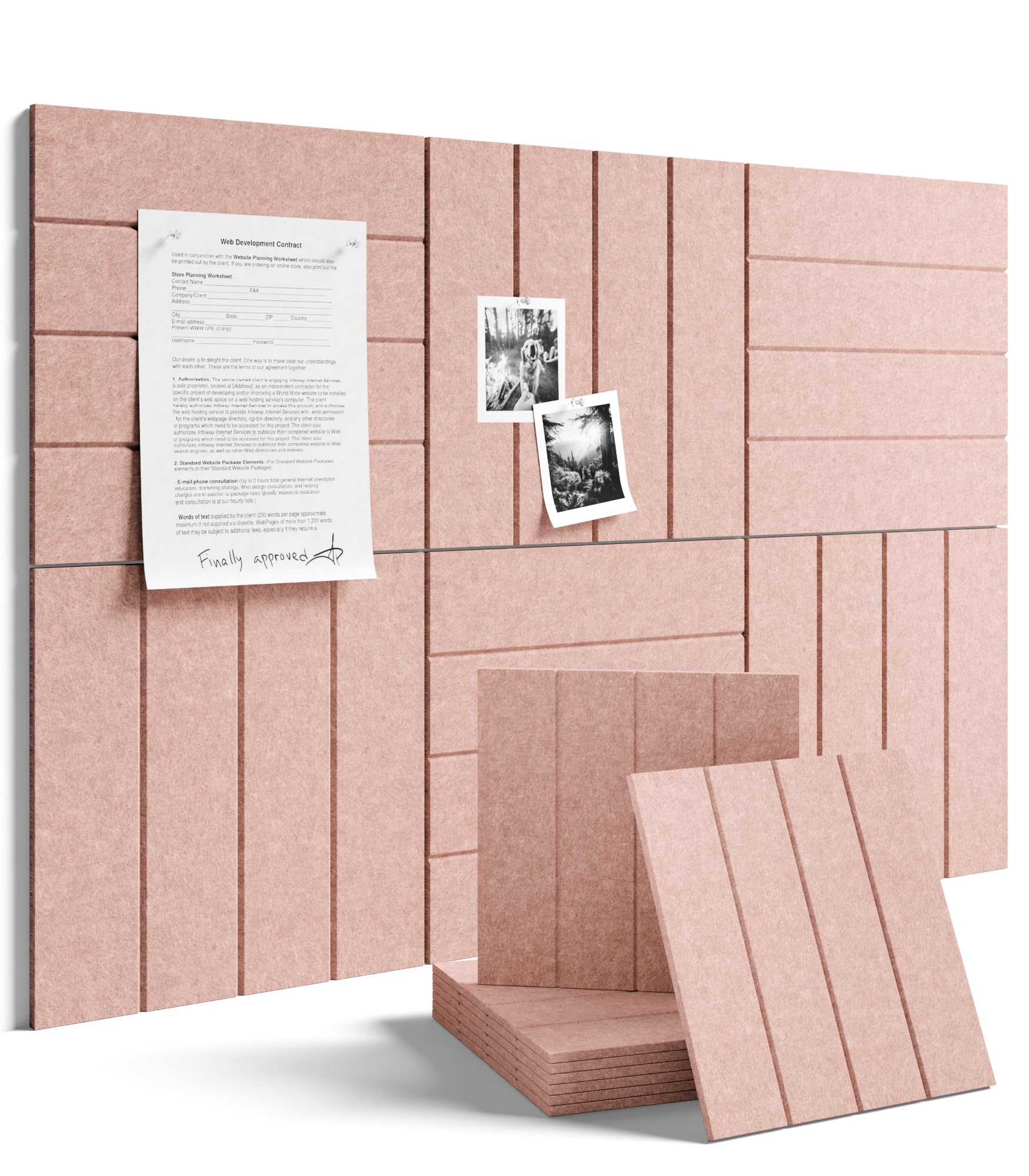 Fluxynara 48" x 36" Large Felt Bulletin Board, Oatmeal