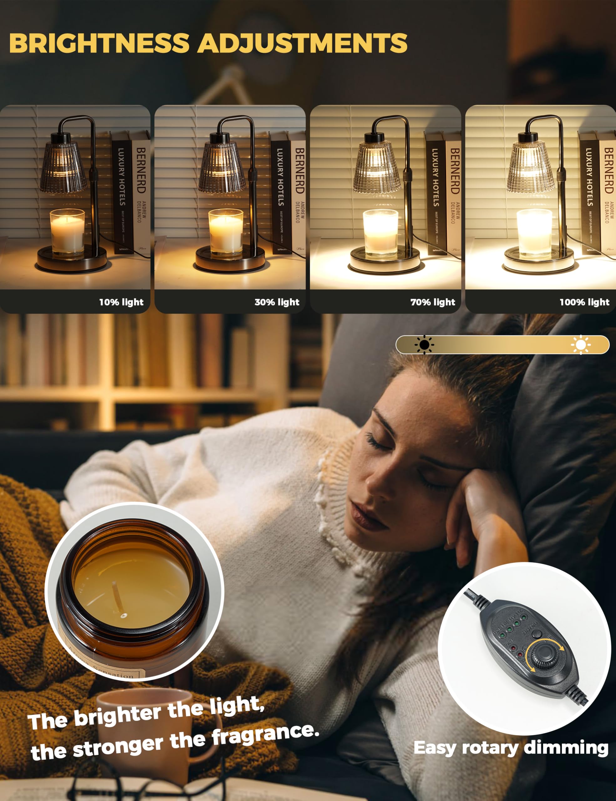 GODONLIF Candle Warmer Lamp with Timer, Birthday Gifts for Women Home Decor