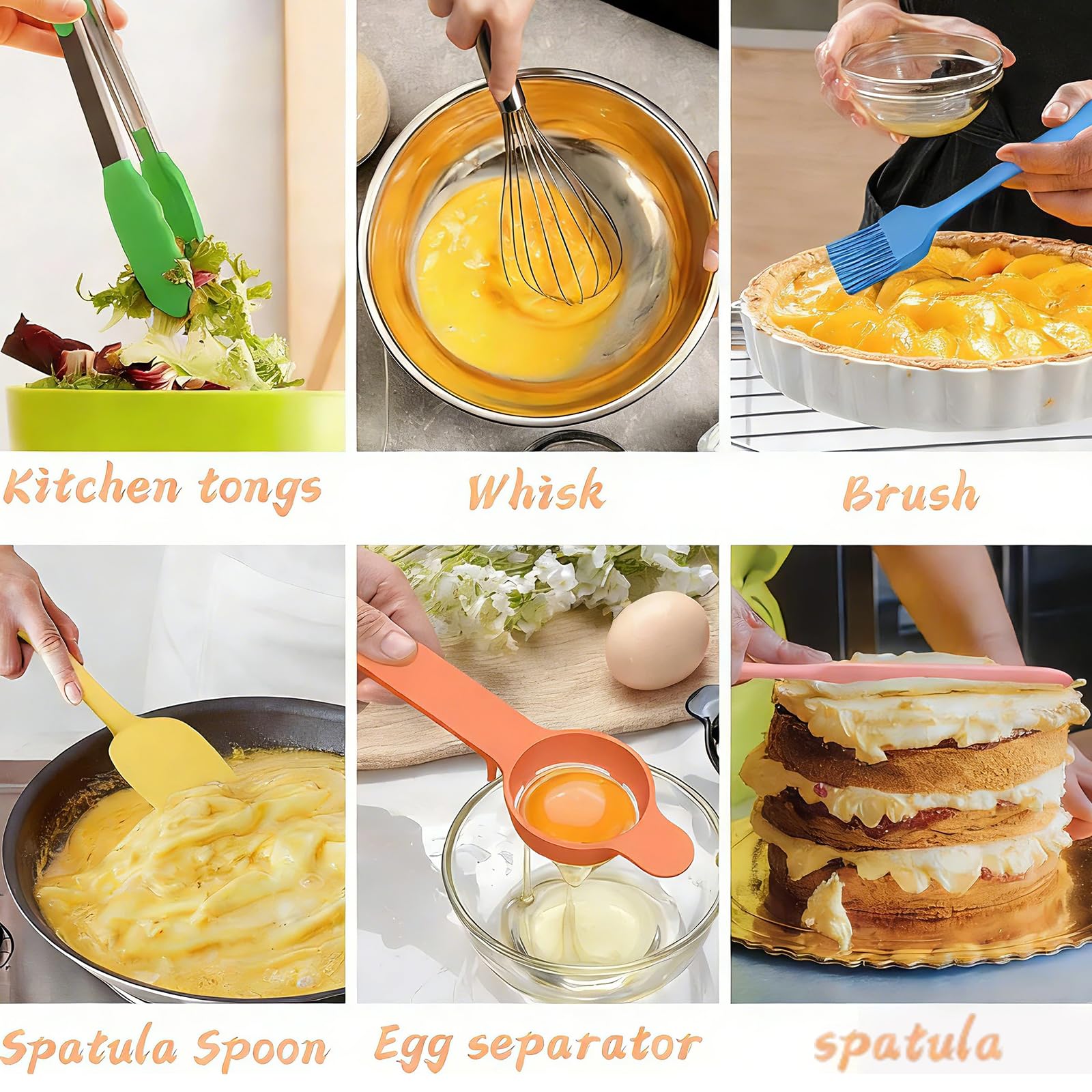 Mixing Bowls with Airtight Lids Set, 26PCS Stainless Steel Khaki Bowls with Grater Attachments, Non-Slip Bottoms & Kitchen Gadgets Set, Size 7, 4, 2.5, 2.0,1.5, 1QT, Great for Mixing & Serving