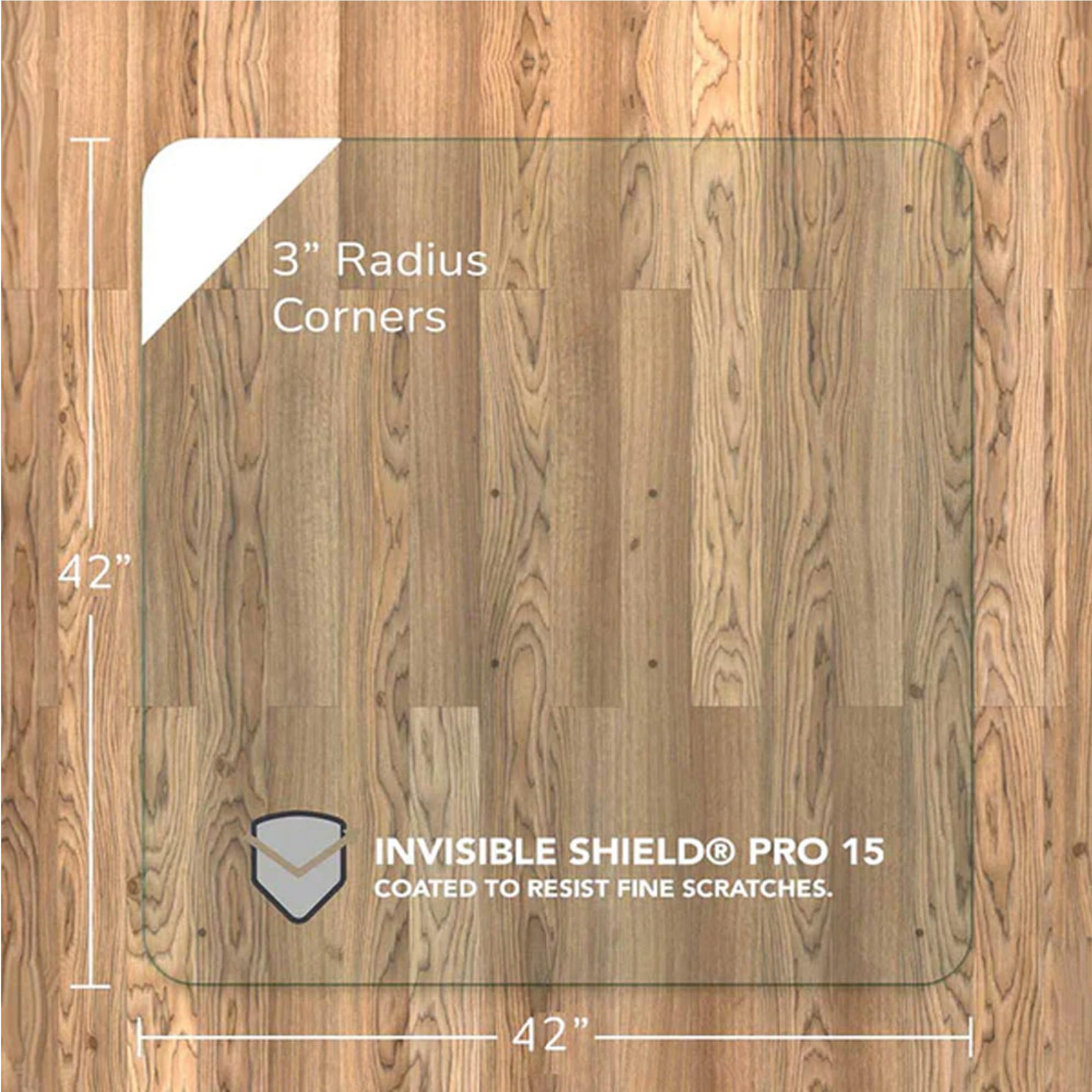 Vitrazza Glass Chair Mat 46” x 60” Superior ¼ Thick, Chiaro Standard Clear, Certified Tempered Safety Glass, Delivers a Smooth Glide, Protects Carpet or Wood, Beautiful in Home or Office.