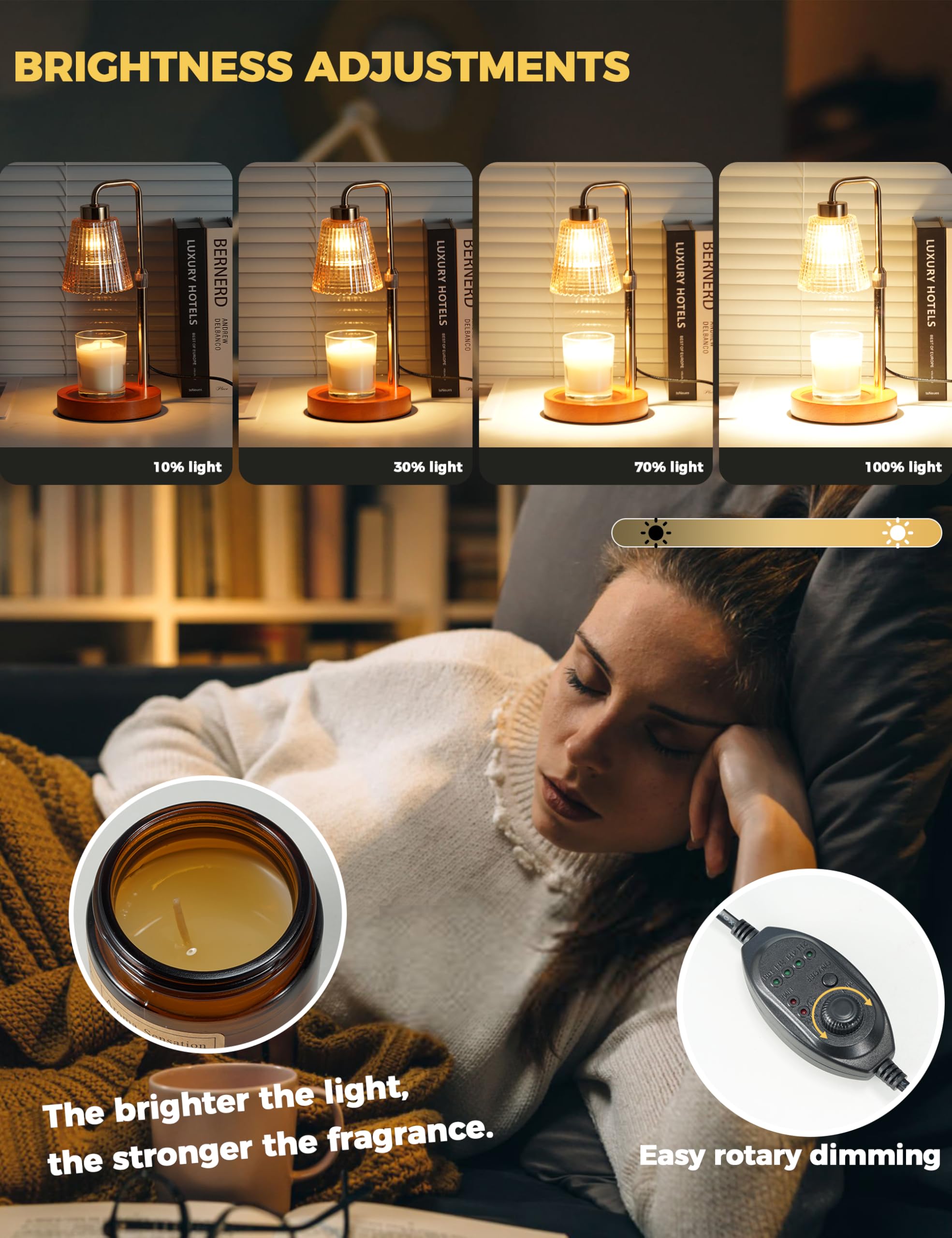 GODONLIF Candle Warmer Lamp with Timer, Birthday Gifts for Women Home Decor