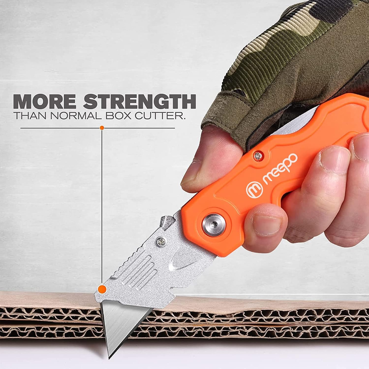 M MEEPO 4-Pack Box Cutter, Colorful Folding Utility Knife w/ 10 pcs Blades