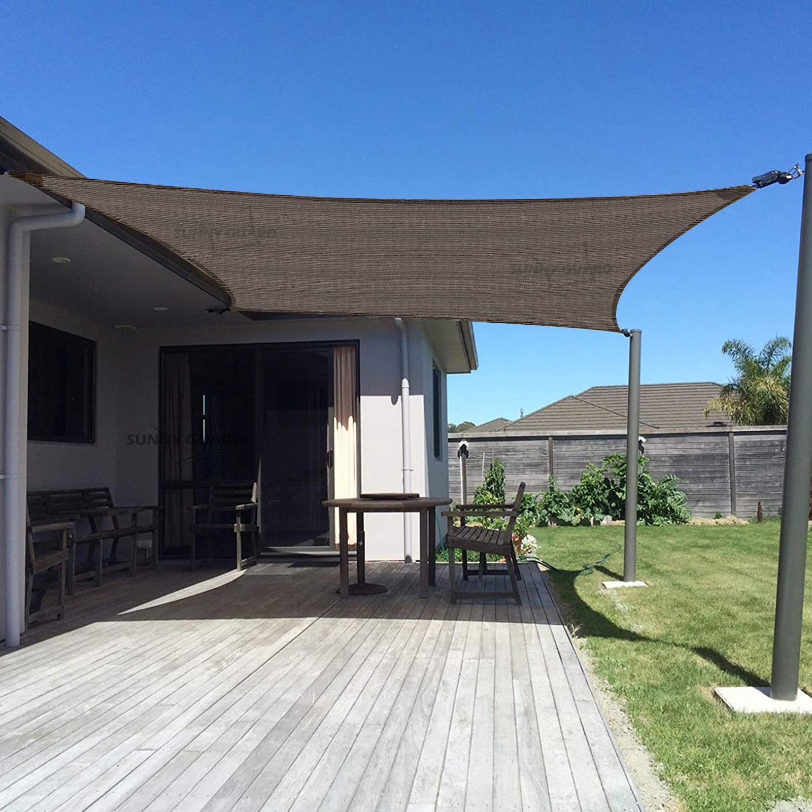 SUNNY GUARD 10' x 13' Rectangle Shade Sail 95% UV Block Outdoor Canopy