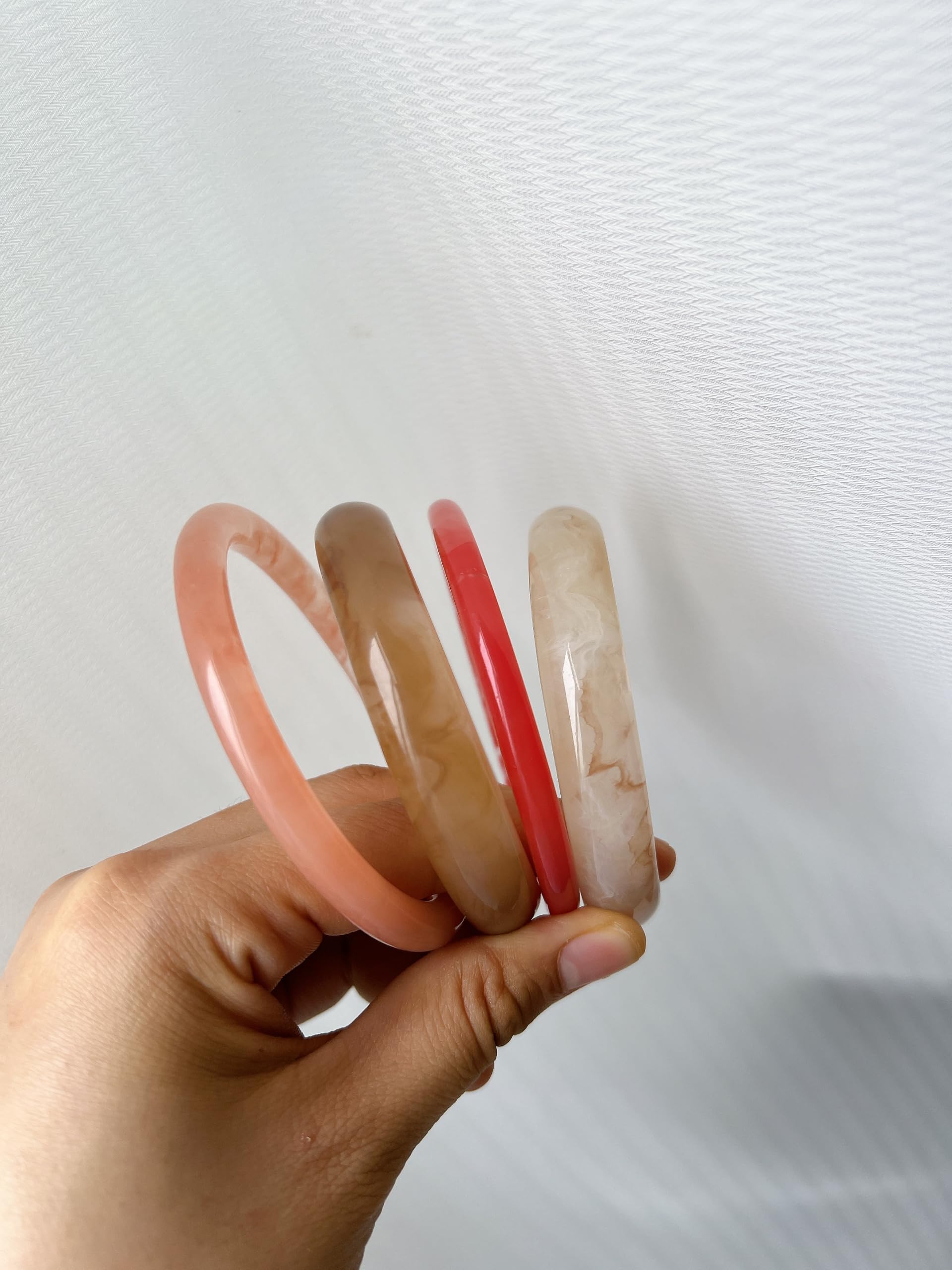 ÌF ME Acrylic Bangles Bracelets for Women, Irregular Acrylic Resin Chunky Bracelets Geometric Fashions Thick Statement bangle Set