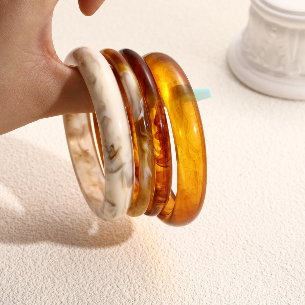 ÌF ME Acrylic Bangles Bracelets for Women, Irregular Acrylic Resin Chunky Bracelets Geometric Fashions Thick Statement bangle Set