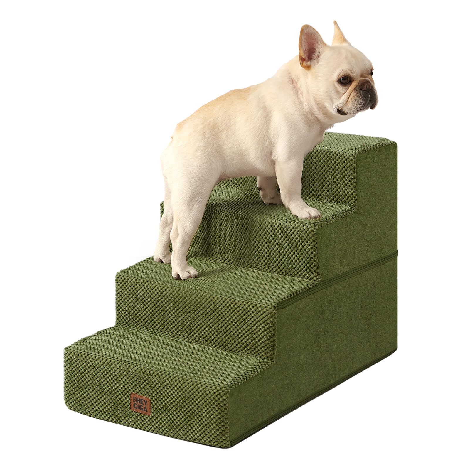 EHEYCIGA Dog Stairs for Bed 18" H, 4-Step Dog Steps for High Bed, Grey