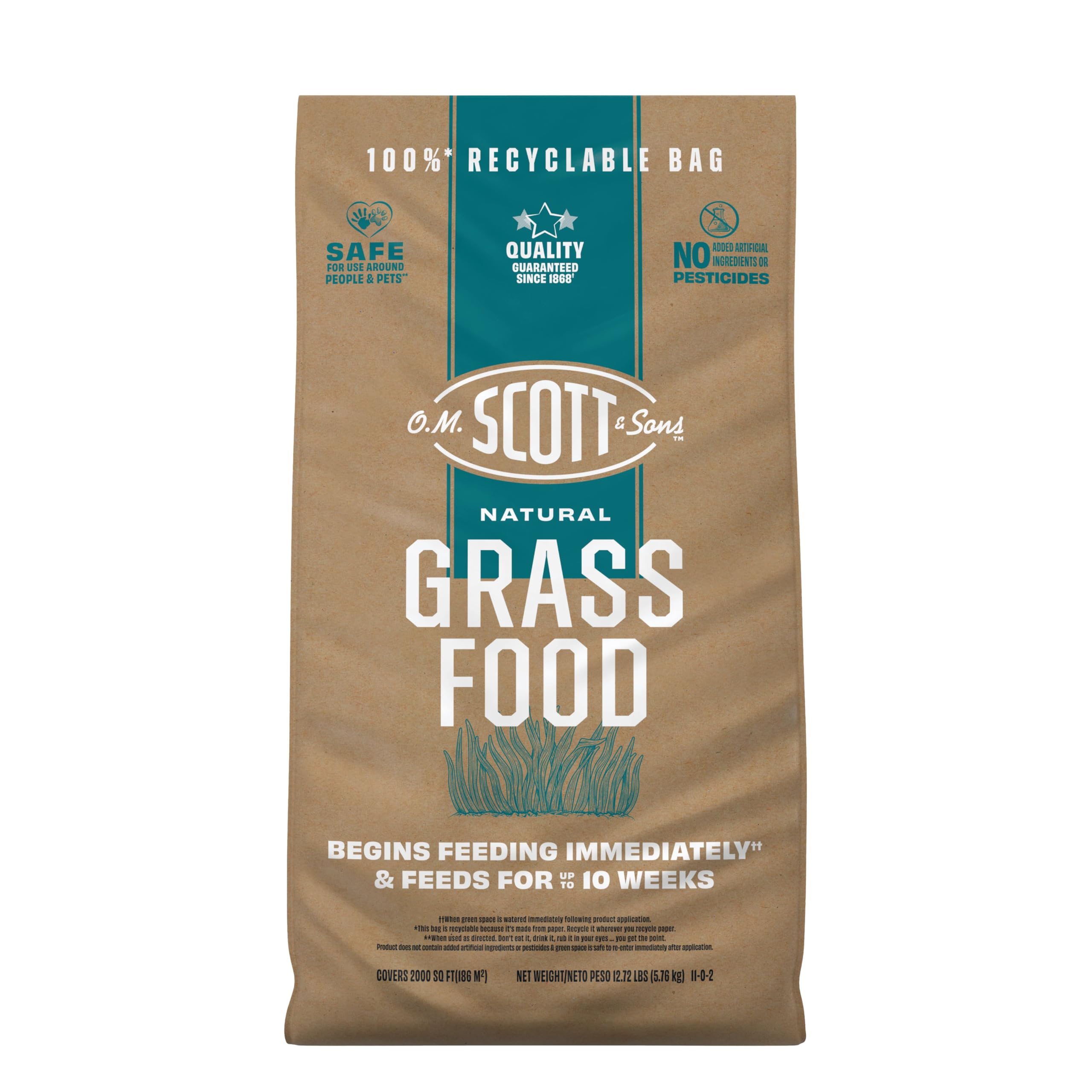 O.M. Scott & Sons Natural Grass Food, 12.72 lbs. (2-Pack)