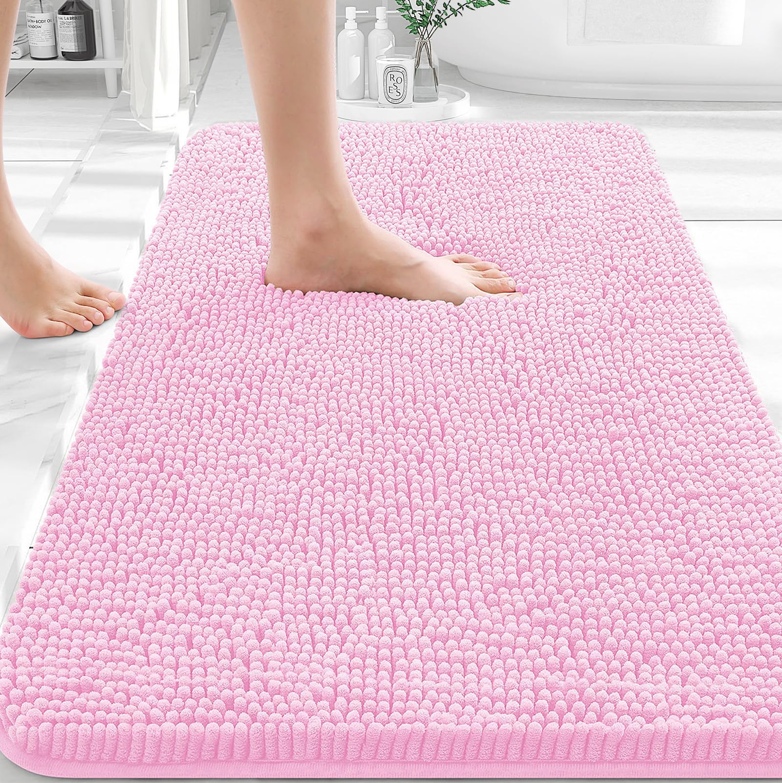 OLANLY Bathroom Rugs 30x20, Extra Soft Absorbent Chenille Bath Rugs