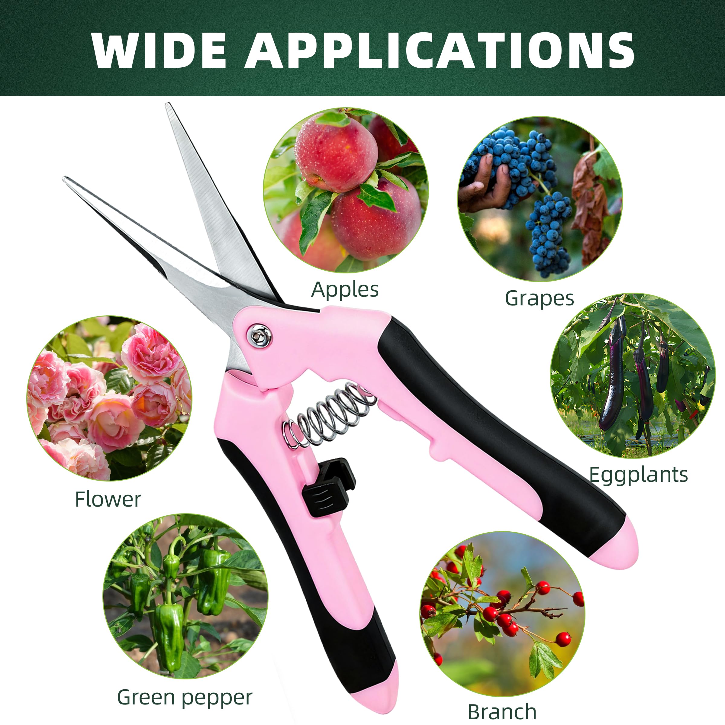 EWPJDK 3 Pack Garden Pruning Shears Scissors Clippers Stainless Steel