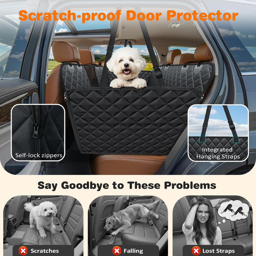 URPOWER Dog Car Seat Cover for Back Seat, Waterproof Hammock for Car & SUV