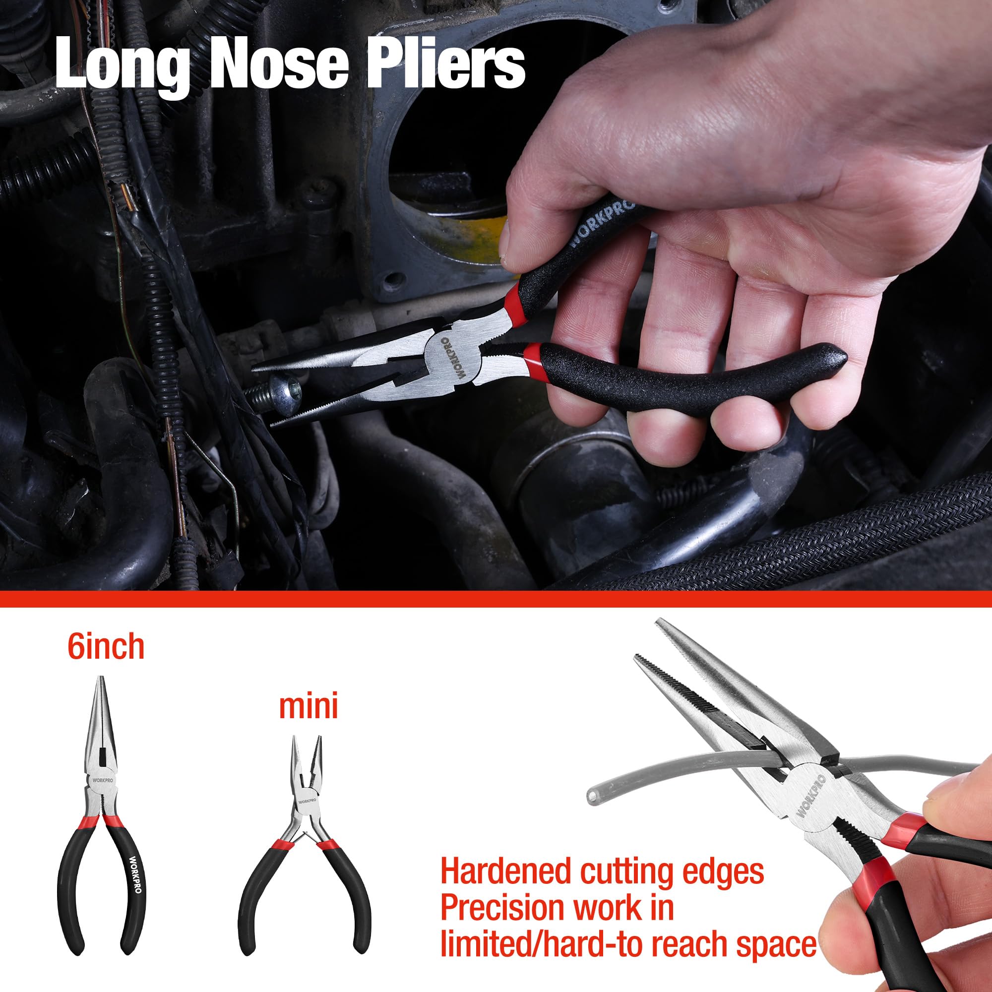 WORKPRO 7-Piece Pliers Set, Pliers Tool Set with Comfort Grip, Blue