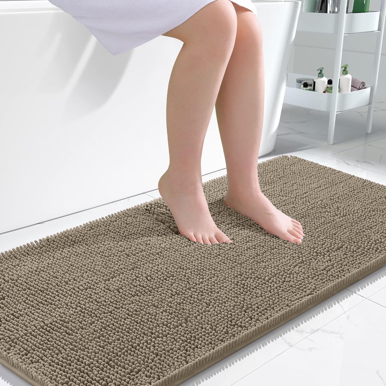 OLANLY Bathroom Rugs 30x20, Extra Soft Absorbent Chenille Bath Rugs