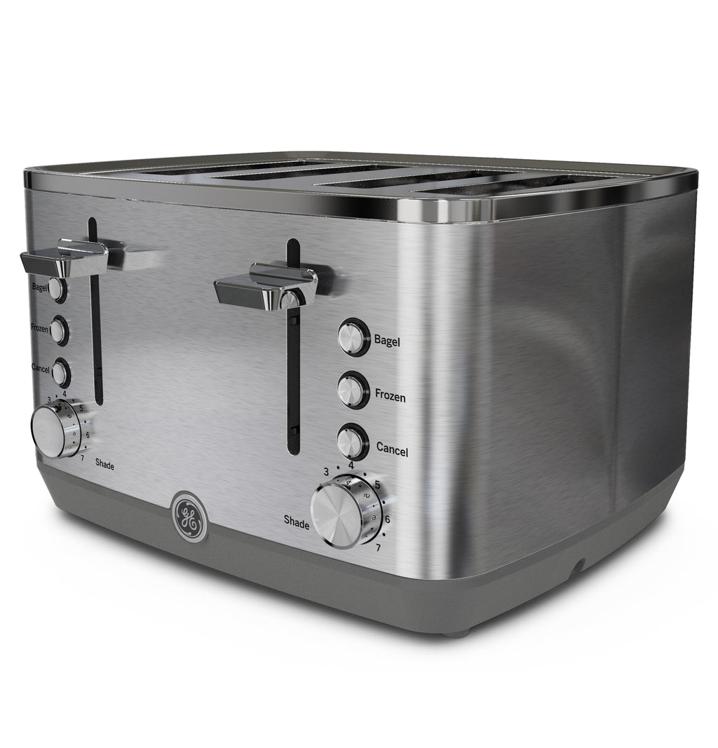 GE 4 Slice Toaster | Extra Wide Slots for Bagels, Breads, Waffles & More | 7 Shade Options | Countertop Kitchen Essentials | 1500 watt, White