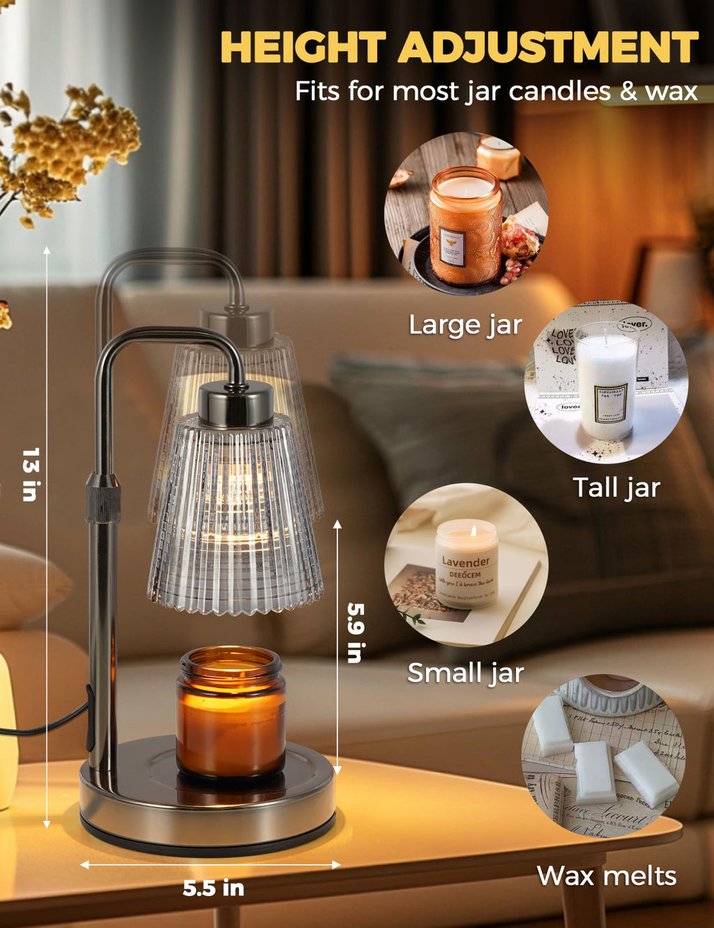 GODONLIF Candle Warmer Lamp with Timer, Birthday Gifts for Women Home Decor