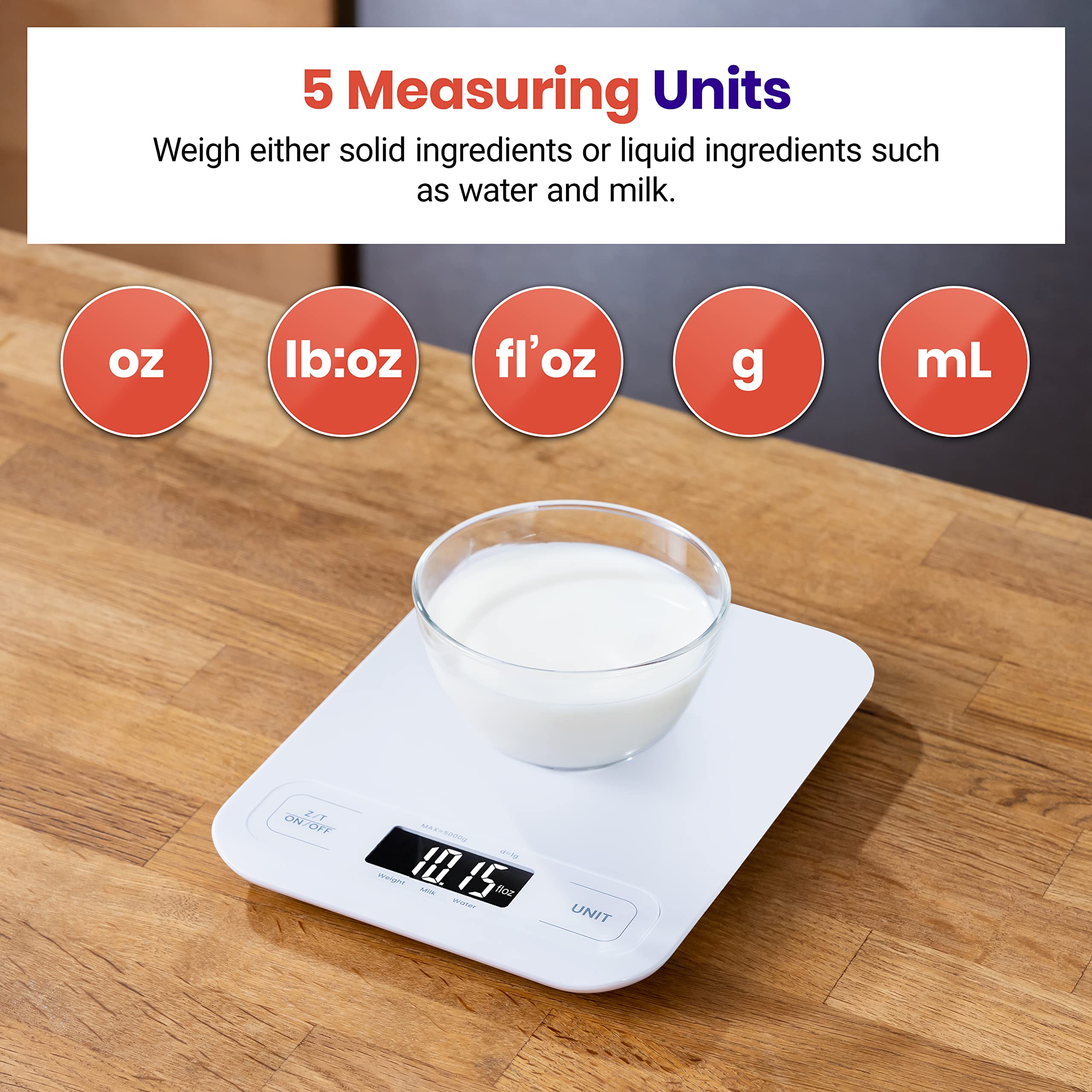 Etekcity Food Kitchen Scale, Digital Grams and Ounces, 11lb