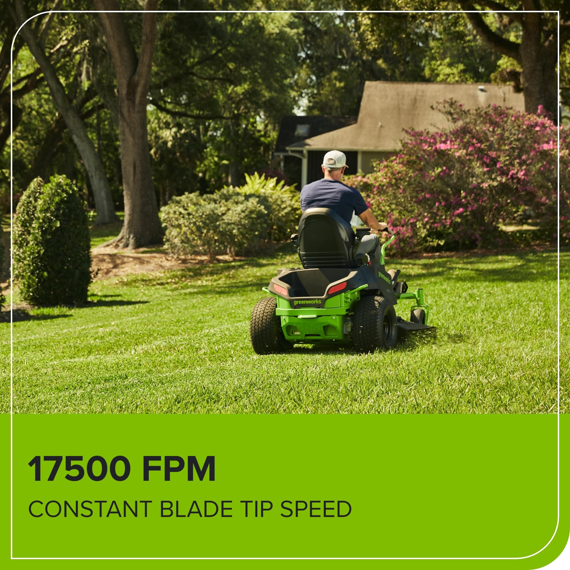 Greenworks 60V 30' Riding Lawn Mower (1.25 Acre, 16 HP Gas Equivalent, 6 MPH, Tow Up to 200 lbs.), (4) 8.0Ah Batteries (1,920 Wh Max) + Turbo Wall Charger