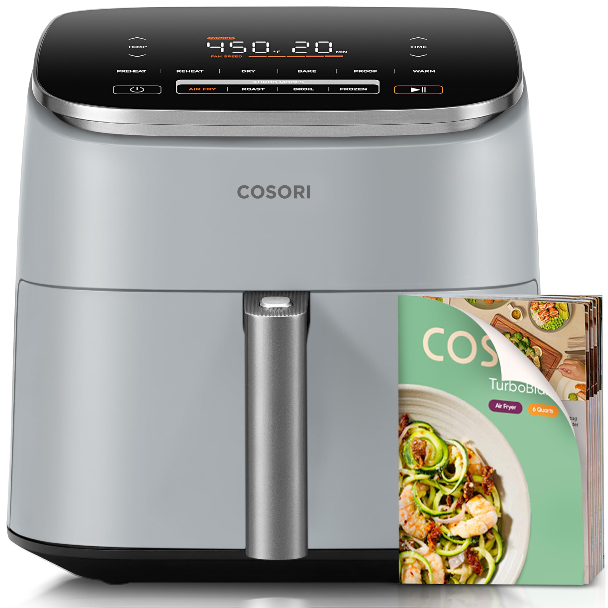 Cosori TurboBlaze Smart Air Fryer 6 Qt, Shake Reminders, 9-in-1, Cream