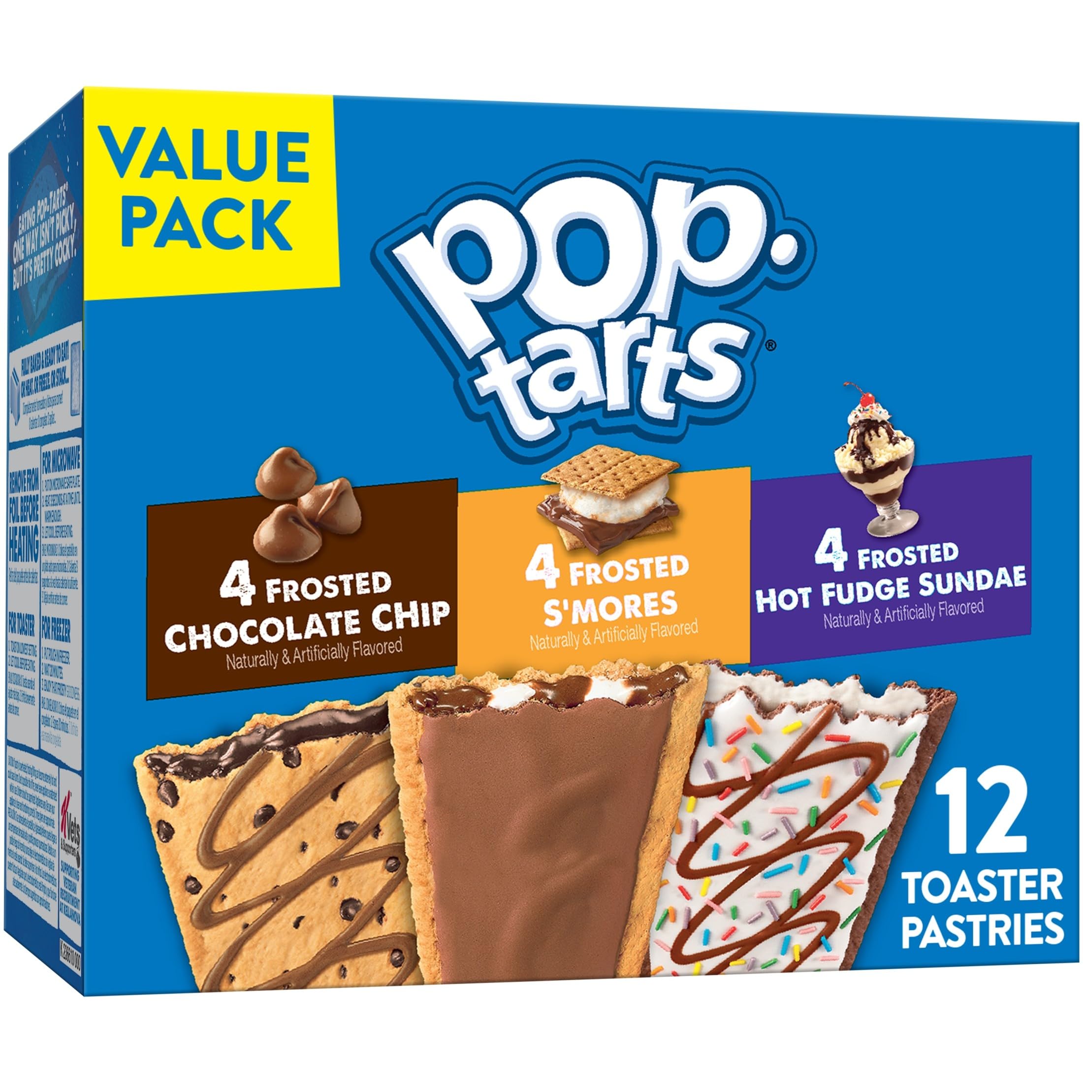 Pop-Tarts Toaster Pastries, Breakfast Foods, Kids Snacks, Value Pack, Fruit Lover's Variety Pack, 20.3oz Box (12 Pop-Tarts)