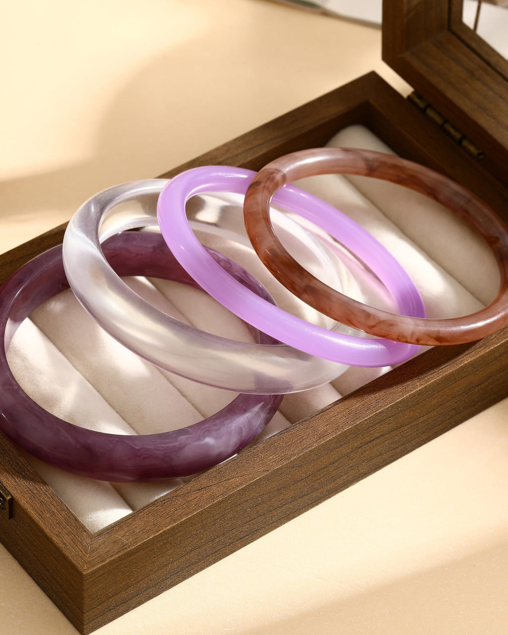 ÌF ME Acrylic Bangles Bracelets for Women, Irregular Acrylic Resin Chunky Bracelets Geometric Fashions Thick Statement bangle Set