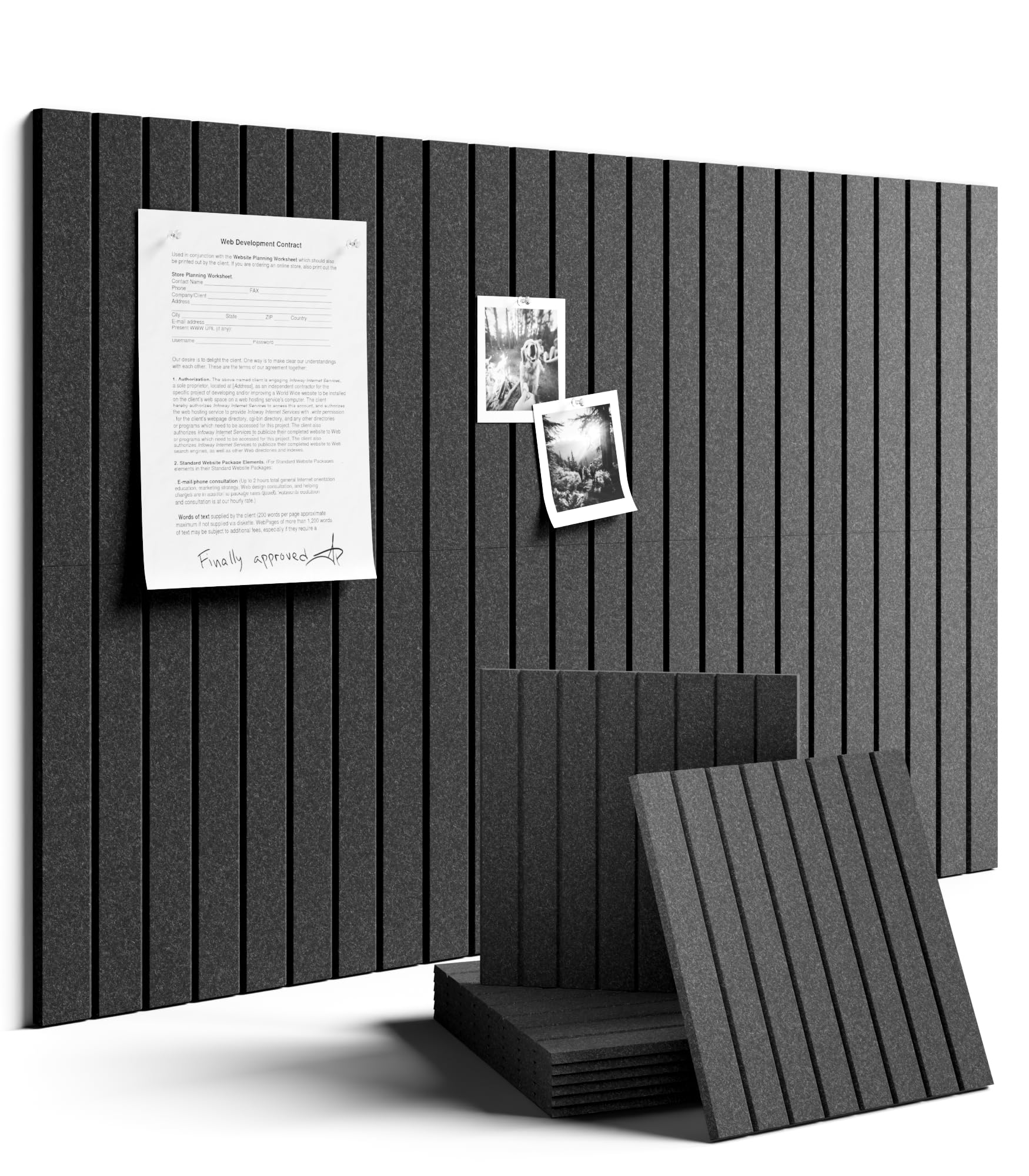 Fluxynara 48" x 36" Large Felt Bulletin Board, Oatmeal