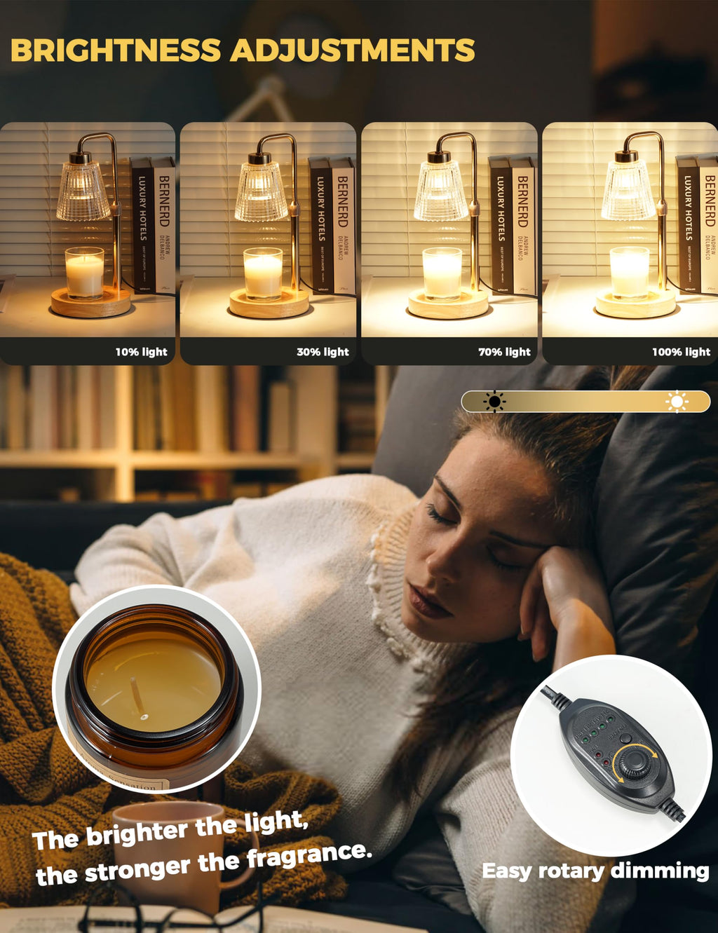 GODONLIF Candle Warmer Lamp with Timer, Birthday Gifts for Women Home Decor