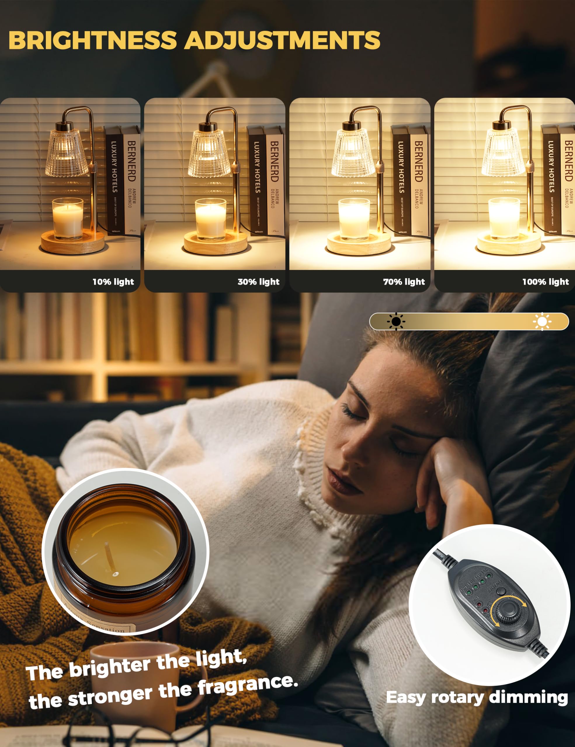 GODONLIF Candle Warmer Lamp with Timer, Birthday Gifts for Women Home Decor