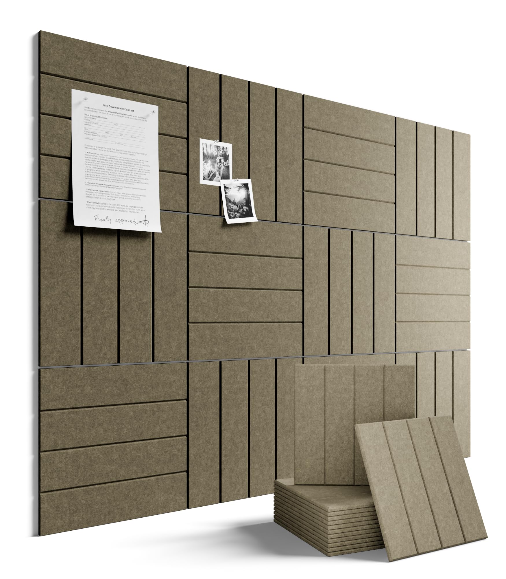 Fluxynara 48" x 36" Large Felt Bulletin Board, Oatmeal