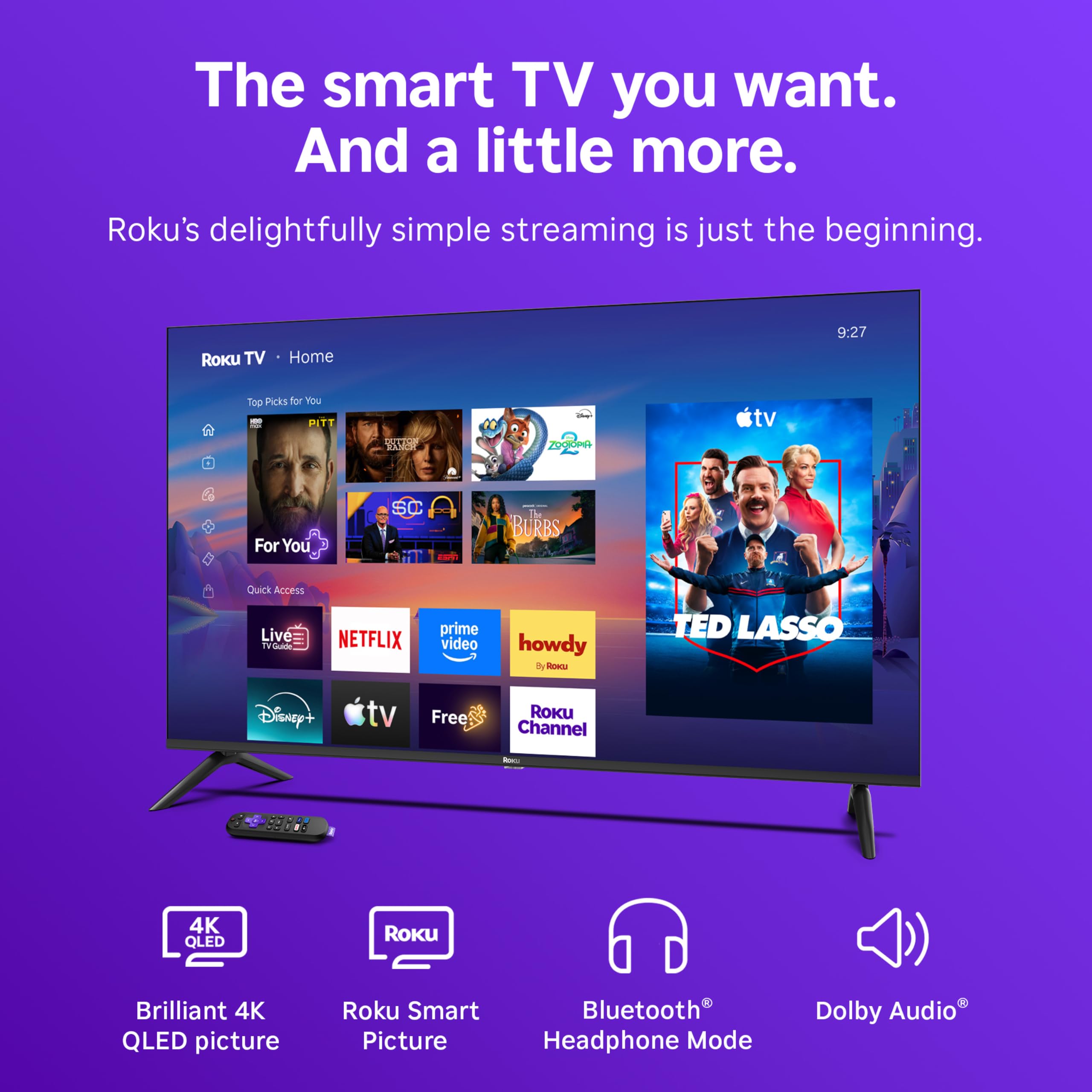 Roku 55-Inch Select Series Smart TV 2026-4K QLED TV - Roku TV