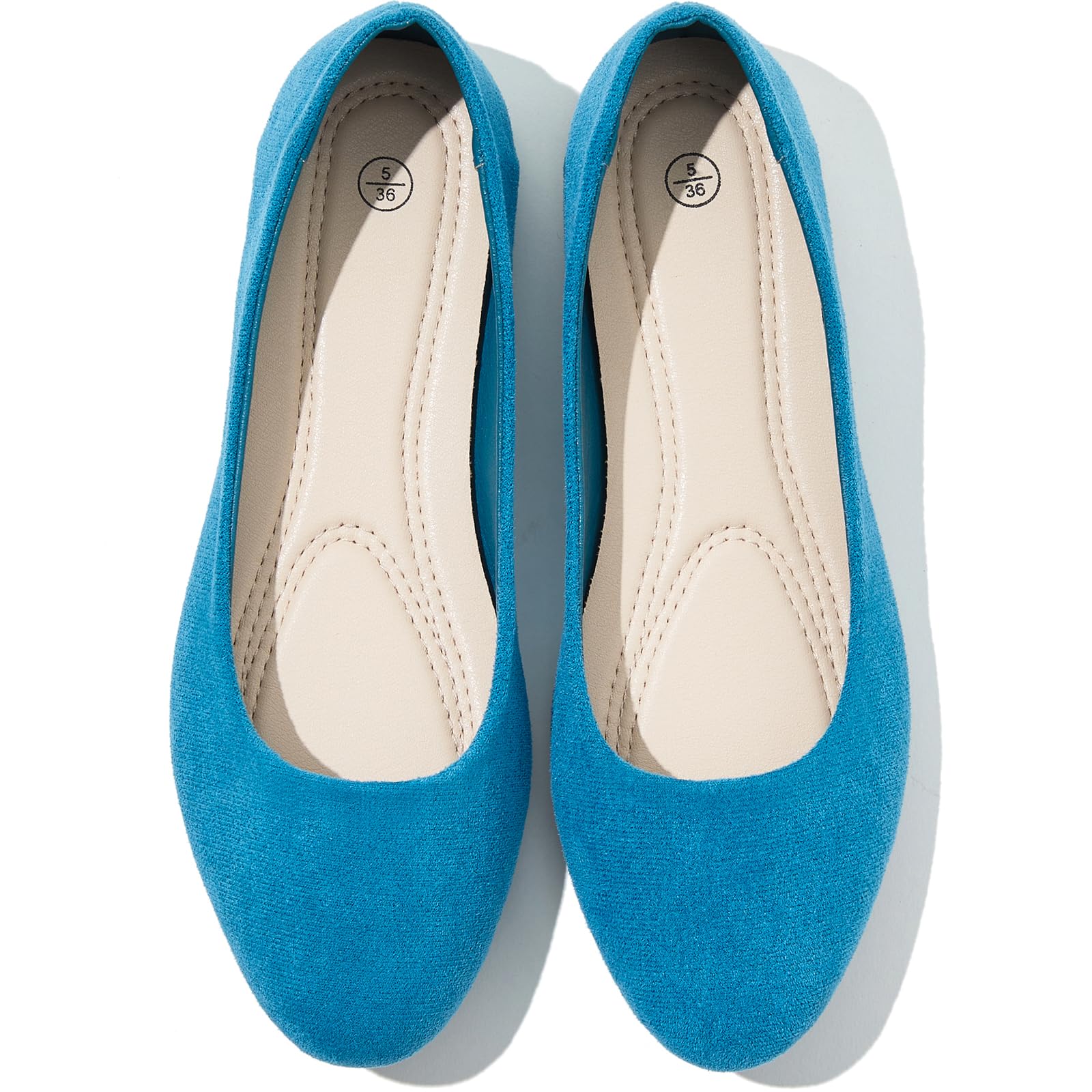 Shupua Flats for Women Round Toe Black Ballet Flats Dressy Work Shoes