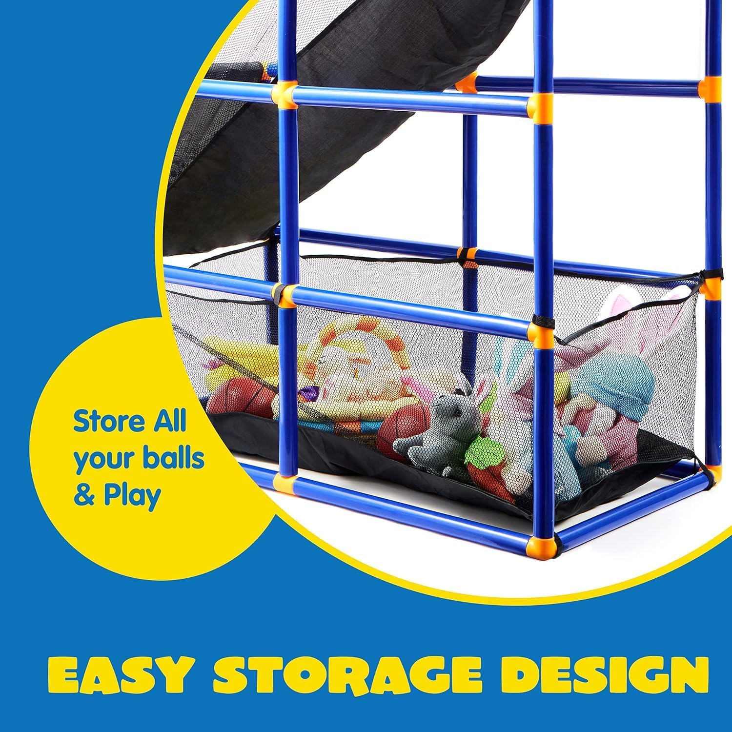 JOYIN Arcade Basketball Game Set with 4 Balls and Hoop for Kids 3+ Years Old Indoor Outdoor Sport Play - Easy Set Up - Air Pump Included - Ideal for Competition